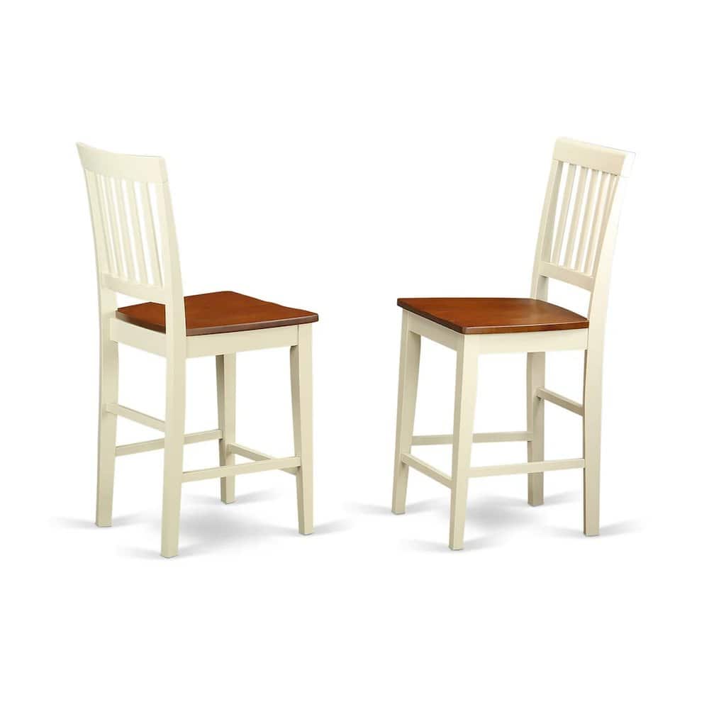 FurniFact - Elegant Wooden Bar Stools – Counter Height Chairs with Back - Buttermilk & Cherry price history on PriceWatchPro