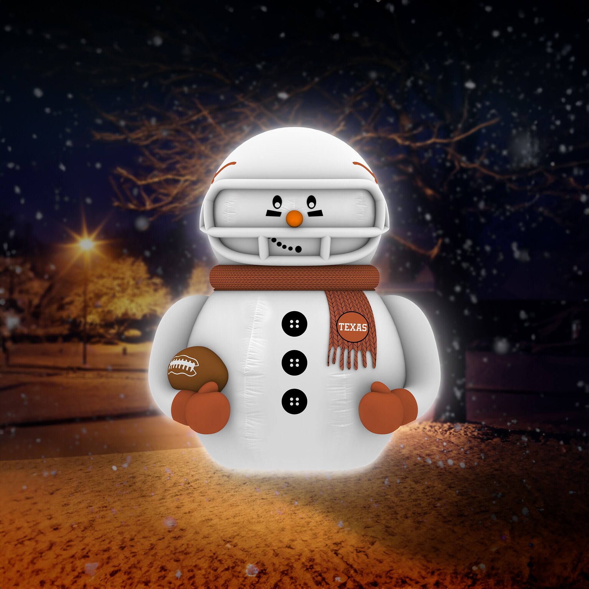 Alt View 3. Sporticulture - Texas Longhorns Inflatable Snowman Player - Brown.