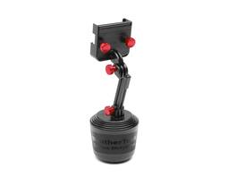 WeatherTech - CupFone Two View with Extension | Rotatable & Extendable Universal Cup Holder Phone Mount – Red Metal Knobs - Black/Red Metal