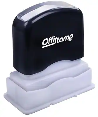 Front. Offistamp - Offistamp PAST DUE Rectangle Pre-Inked Stamp, Red Ink (034516) - Black.