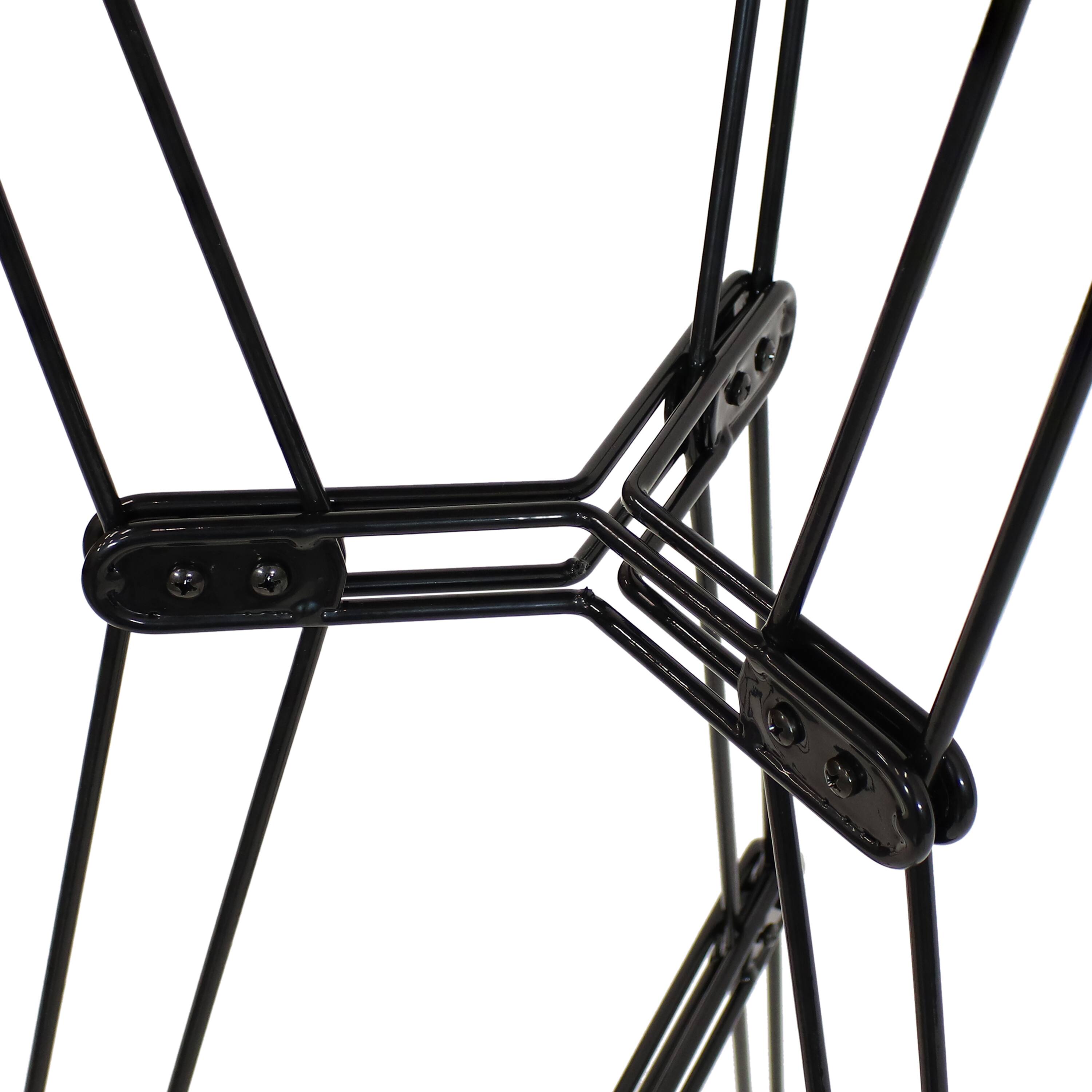 Alt View 5. Sunnydaze - Indoor Steel Bar Table with Faux Woodgrain Tabletop - Brown.