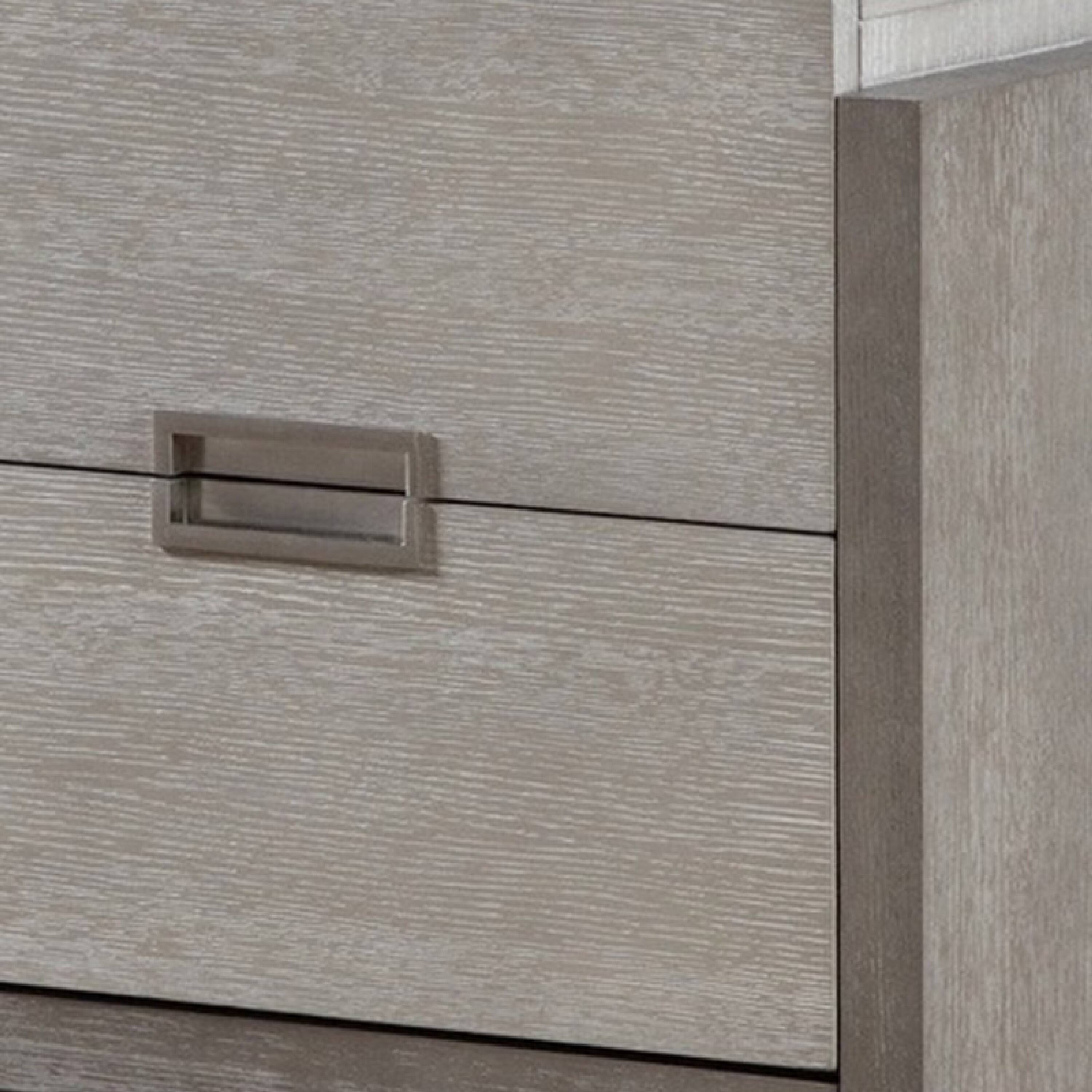 Alt View 1. Manhattan Lane - Rizvi Nightstand, 2 Drawers, Dustproof Cases - Stone Gray, Bronze.