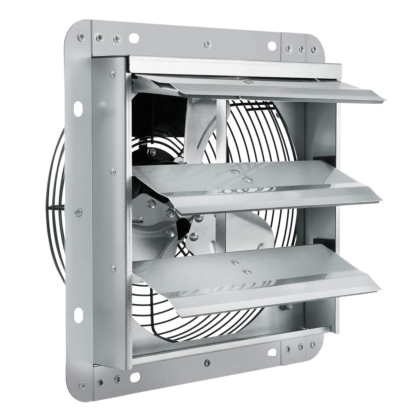 VEVOR - 10'' Shutter Exhaust Fan, High-speed 820 CFM, Aluminum Wall Mount Attic Fan with AC-motor, Ventilation and Cooling - Silver
