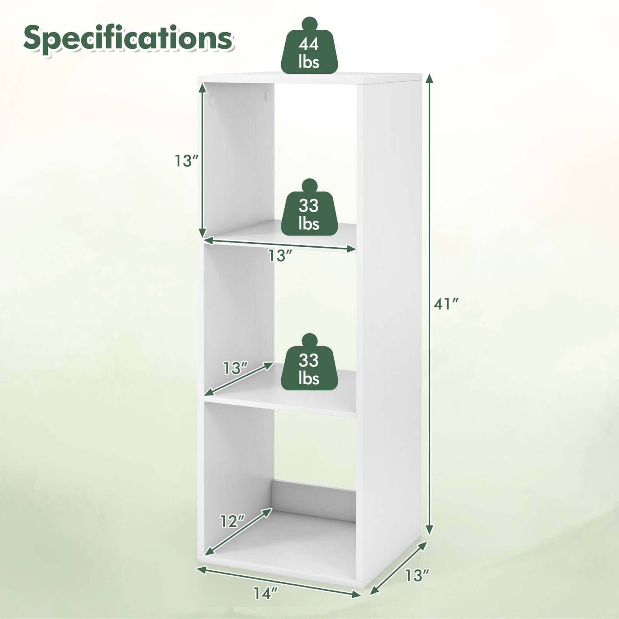 Specifications:

* 44 lbs: 13"
* 33 lbs: 13"
* 41" 13"
* 33 lbs: 12"
* 14" 13"