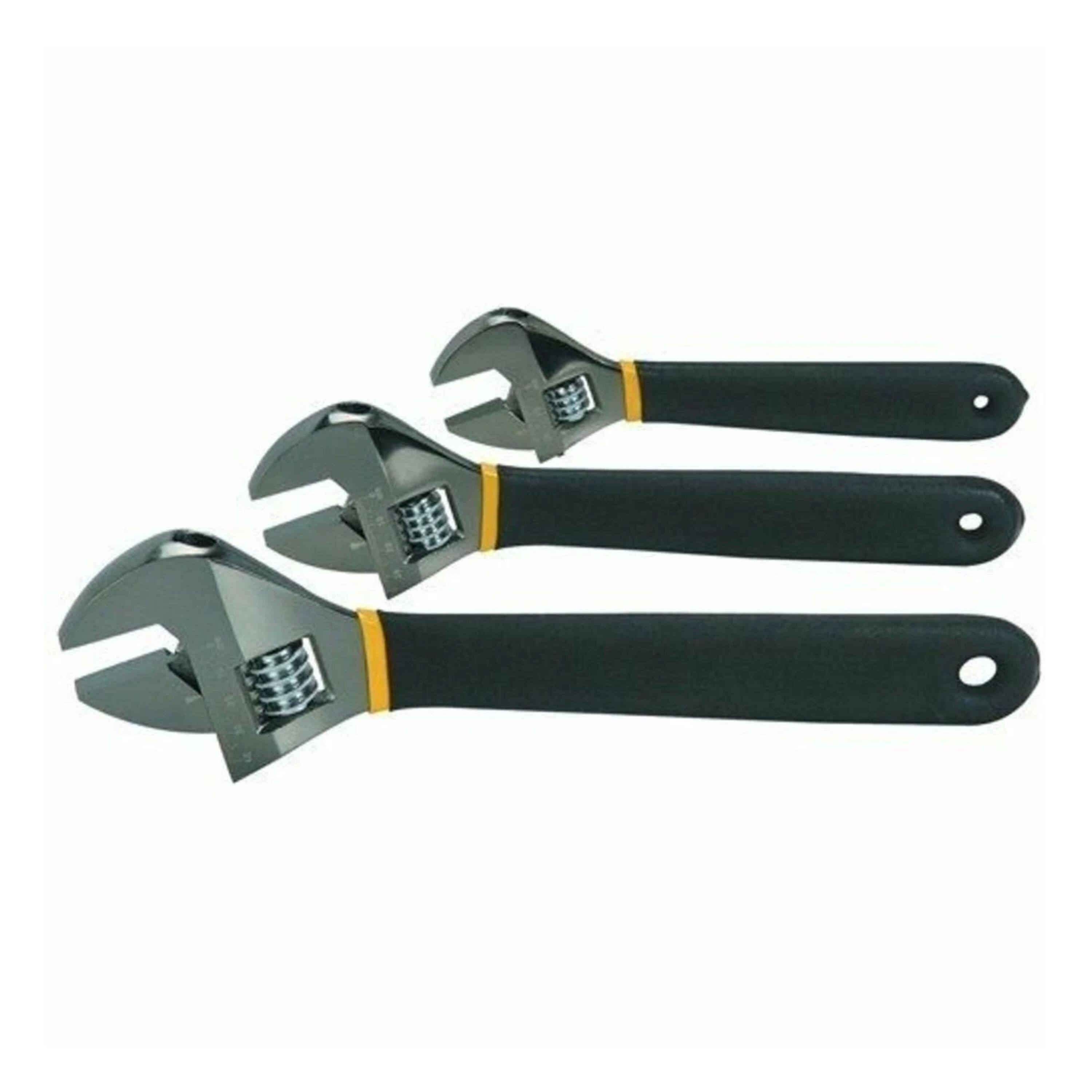 Front. Kitcheniva - Heat Treated Laser Marked Metric Adjustable Wrench Set /10" /8"/6" Inch.