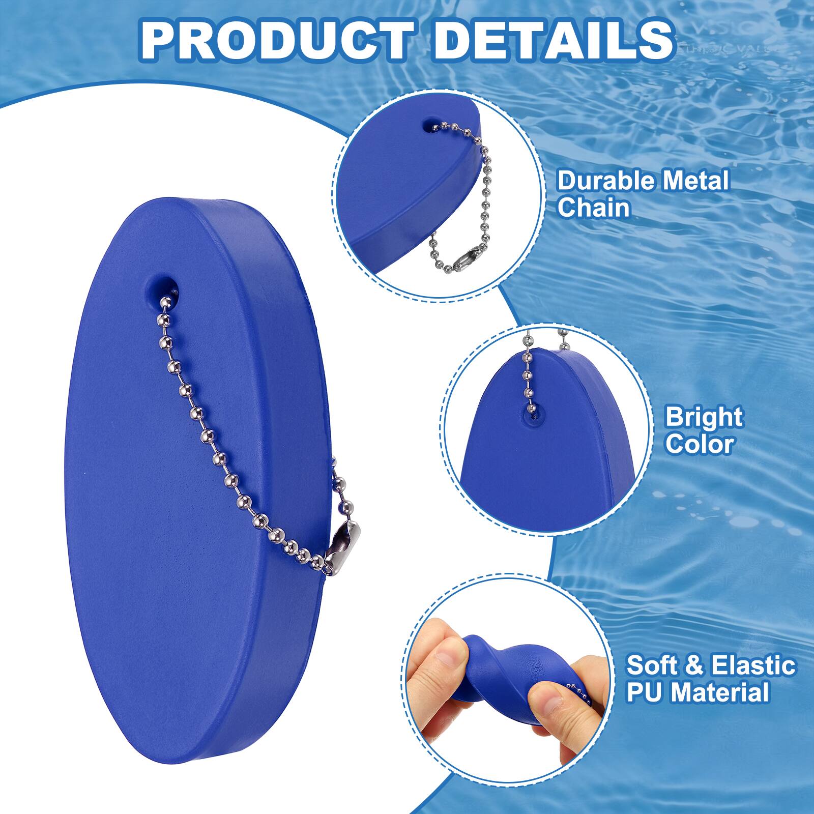 CVSIO PRODUCT DETAILS TLSLC VAL  
- Durable Metal Chain  
- Bright Color  
- Soft & Elastic PU Material