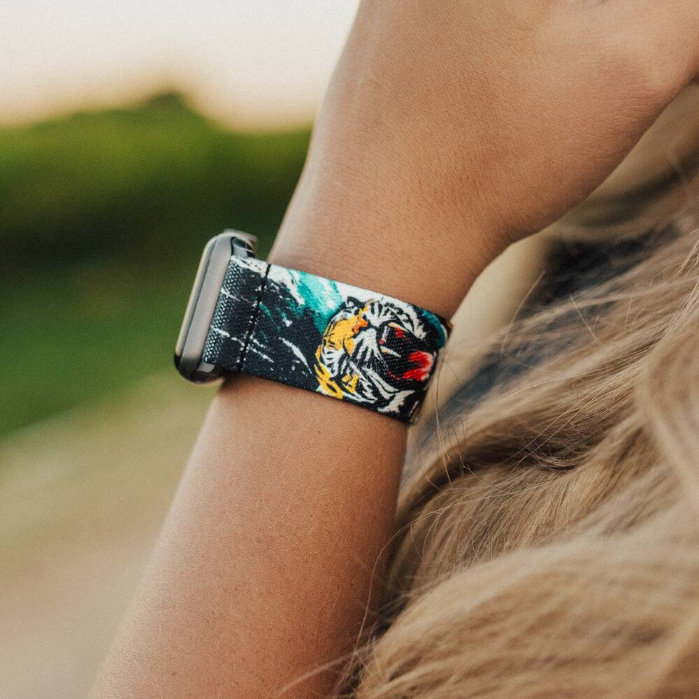 Alt View 4. ZOX - Let It Out Tiger NFC Smartwatch Band, 20mm - Teal.
