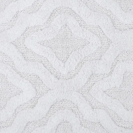 Front. Knightsbridge - Knightsbridge Cotton Non-Skid Bath Rug - Soft Plush White - White.