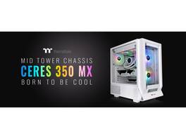 Thermaltake - Ceres 350 MX Snow ATX Case w/ 3 ARGB Fans & Dual Panels - Snow