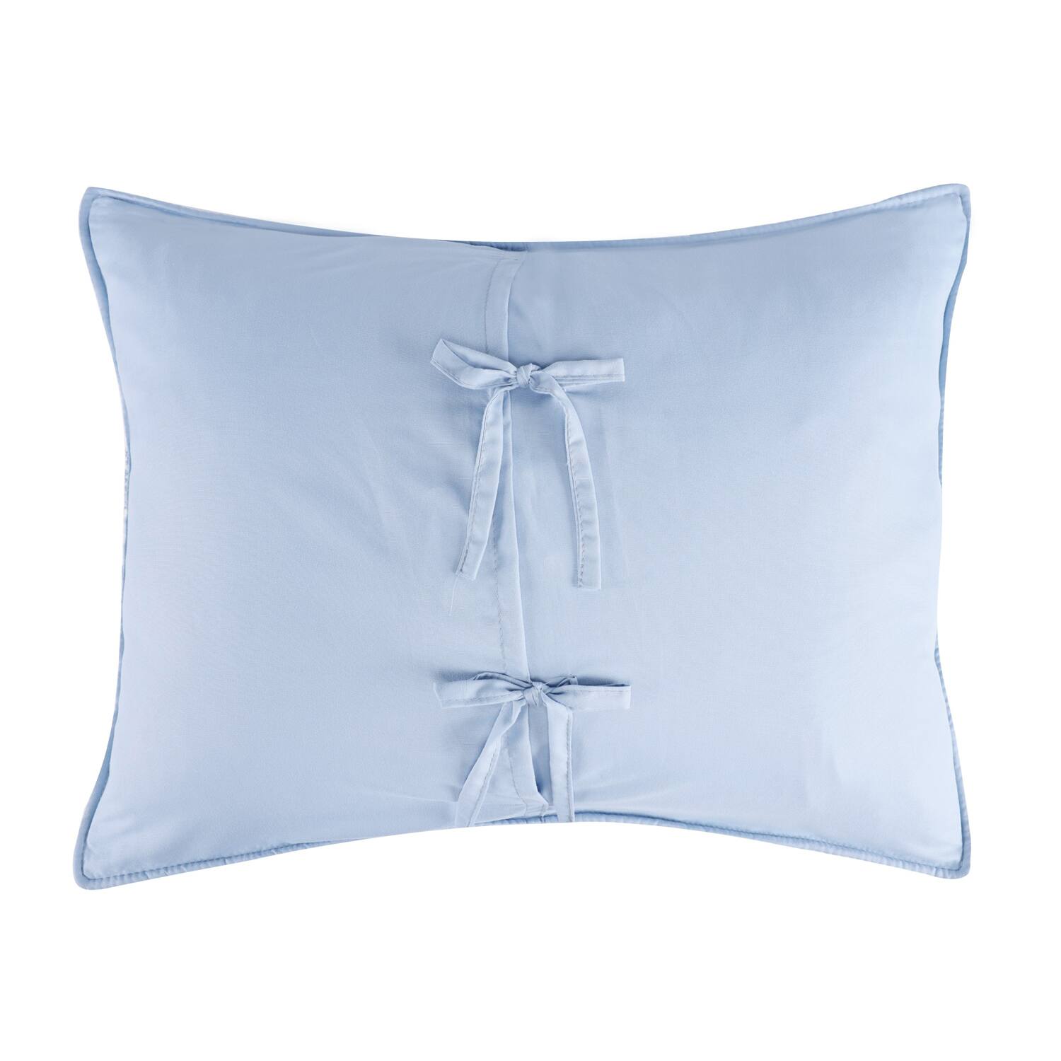 Back. Greenland Home Fashions - Greenland Home Fashions 100% Jacquard Woven Polyester Wedding Ring Sham King Blue - Blue.