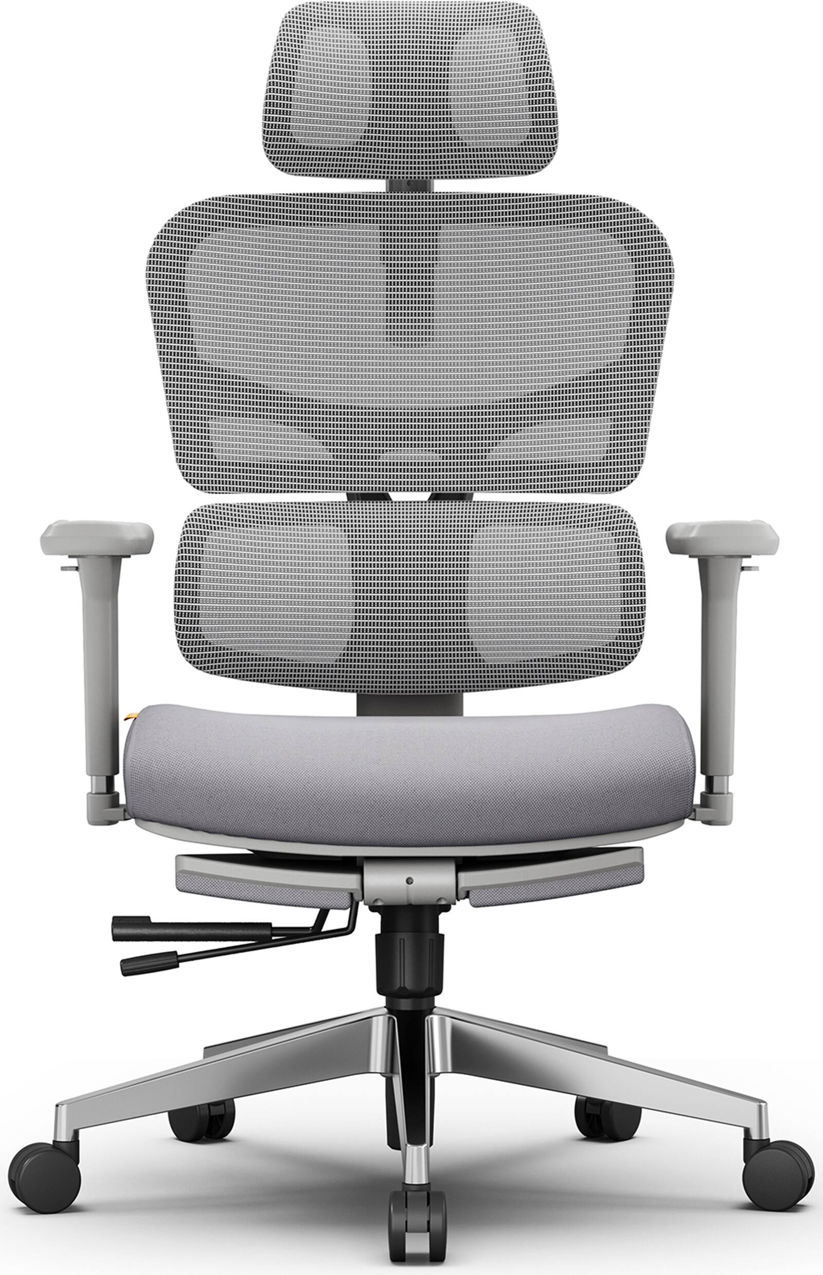 Angle. Newtral - Ergonomic High Back Mesh Office Chair with Headrest - Gray.