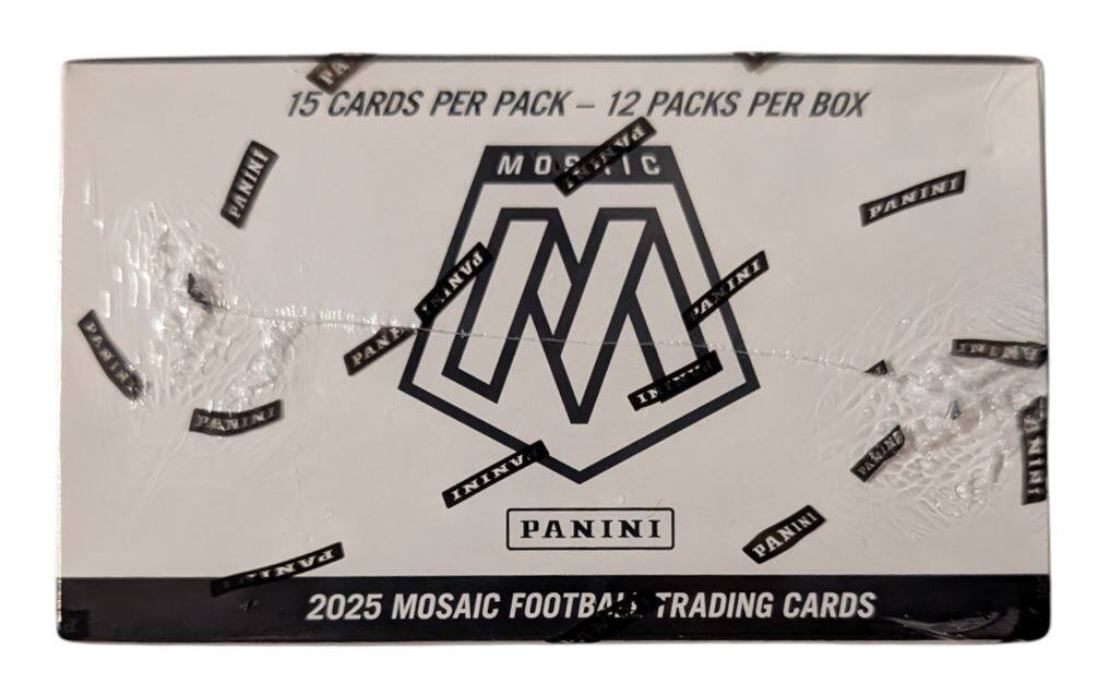 PANINI 15 CARDS PER PACK - 12 PACKS PER BOX  
2025 MOSAIC FOOTBALL TRADING CARDS
