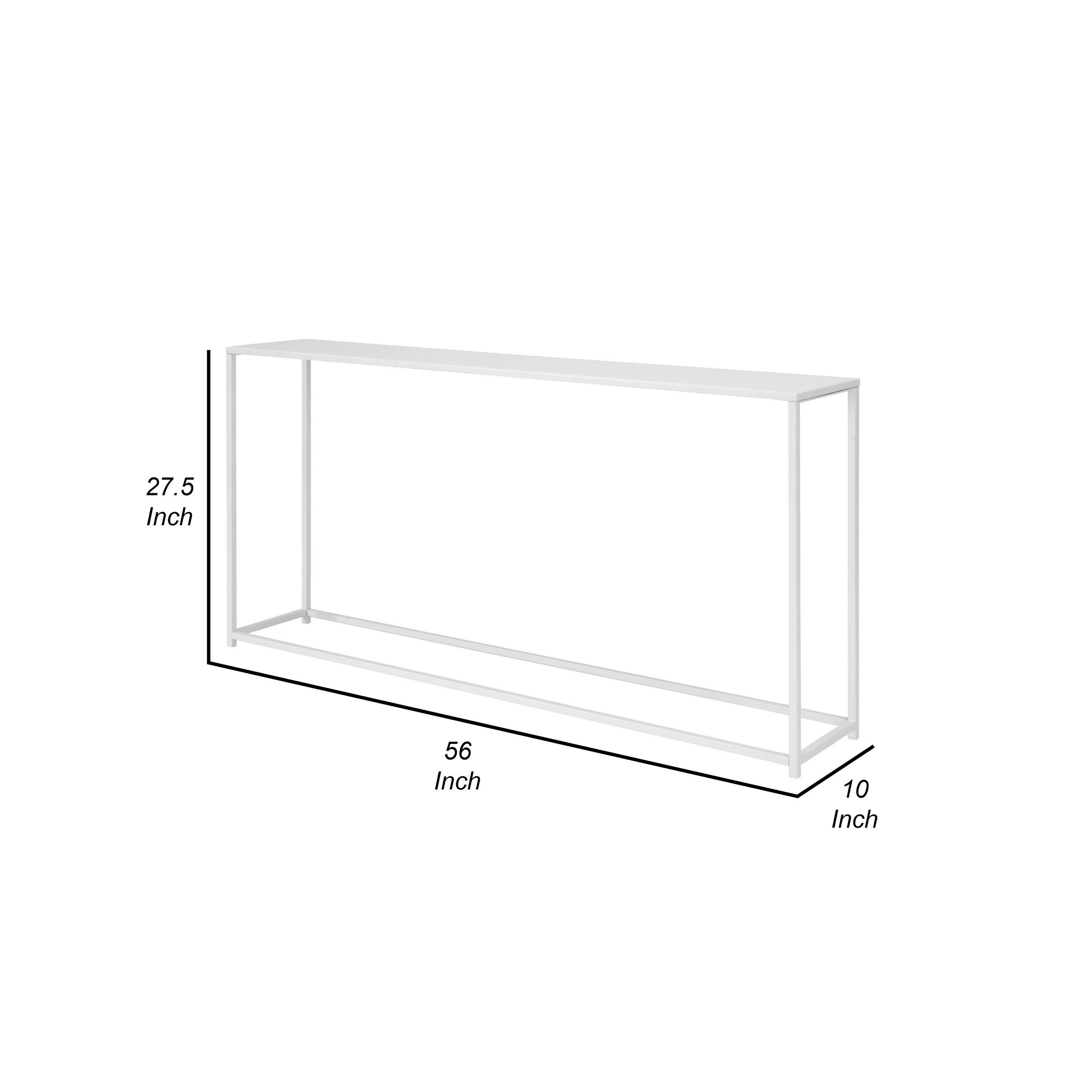 Manhattan Lane Eme 56 Inch Console Table, Rectangular Top, Metal Frame ...