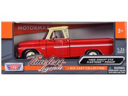 1966 Chevrolet C10 Fleetside Pickup Truck Red with Cream Top "American Classics" 1/24 Diecast Model Car by Motormax