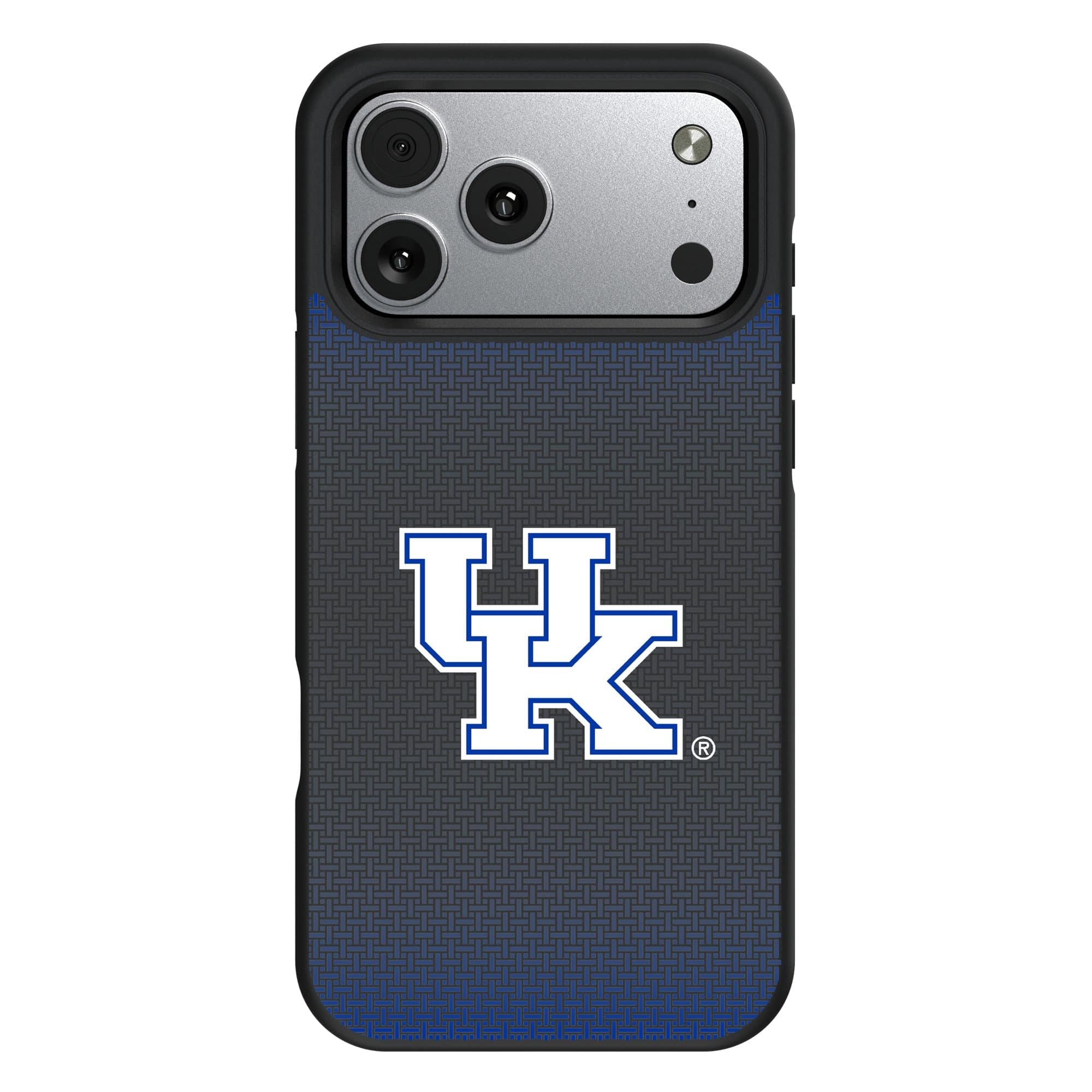 Front. Keyscaper - Kentucky Wildcats Bump Case with 8.2ft Drop Protection - 16 Pro Max - Black.
