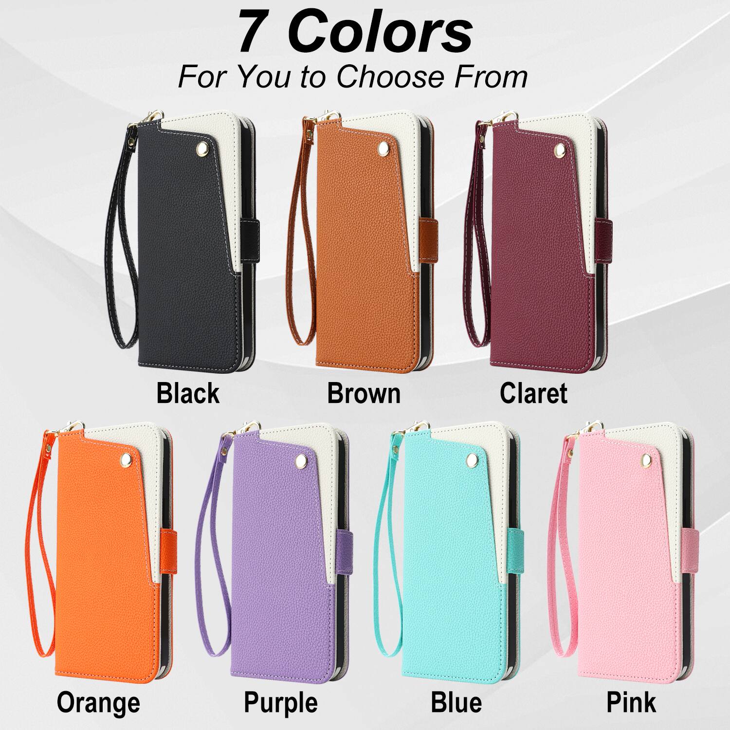 7 Colors For You to Choose From: Black, Brown, Claret, Orange, Purple, Blue, Pink