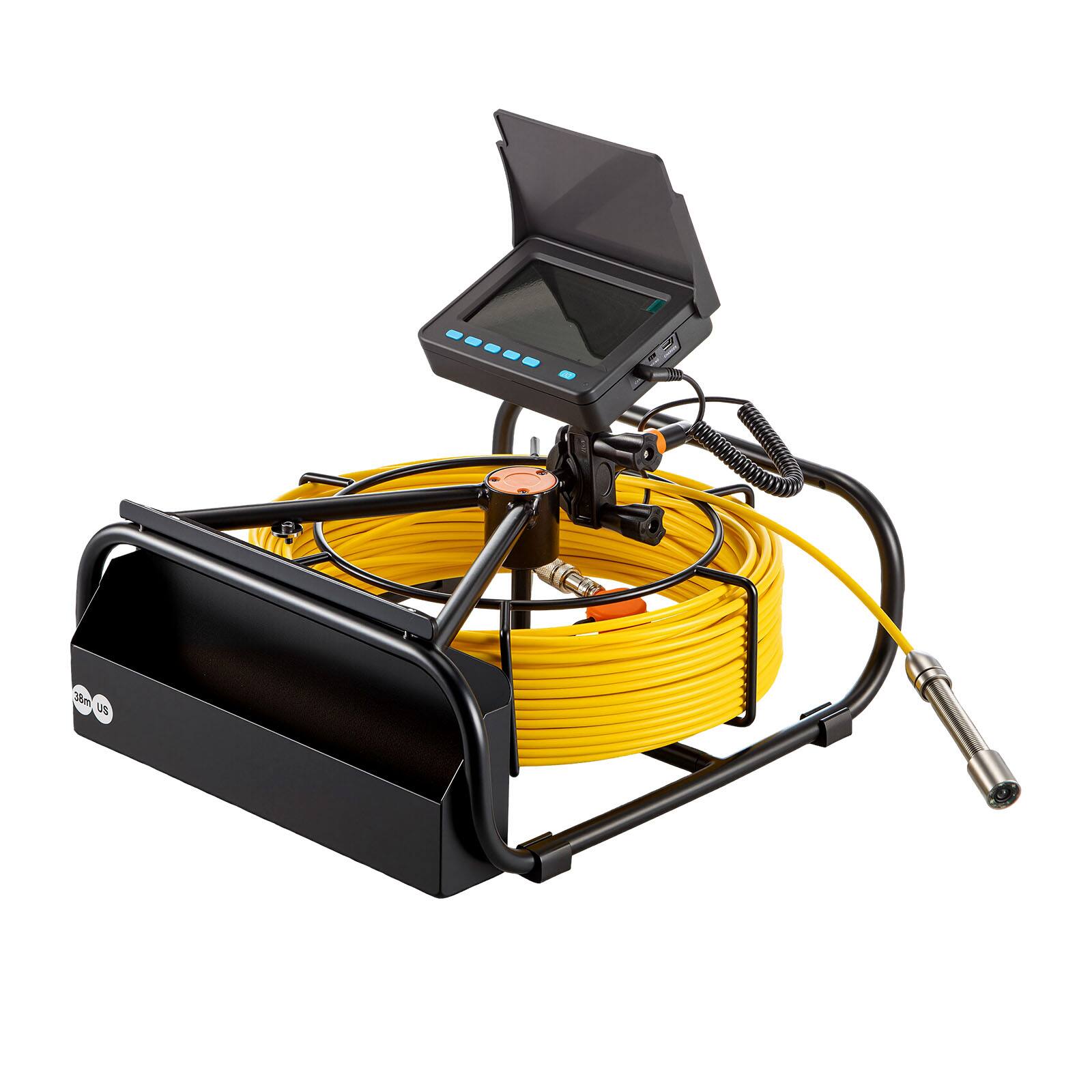 Alt View 5. VEVOR - Sewer Camera, 164ft/50M 4.3" Pipe Drain Inspection Camera with DVR Function & Snake Cable, Waterproof IP68 Borescope - Yellow;Black.