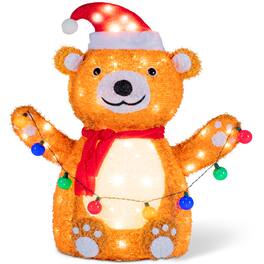 Best Choice Products - 5ft Lighted Pop-Up Teddy Bear, Large Outdoor Christmas Holiday Decoration w/ 200 LED Lights - Brown