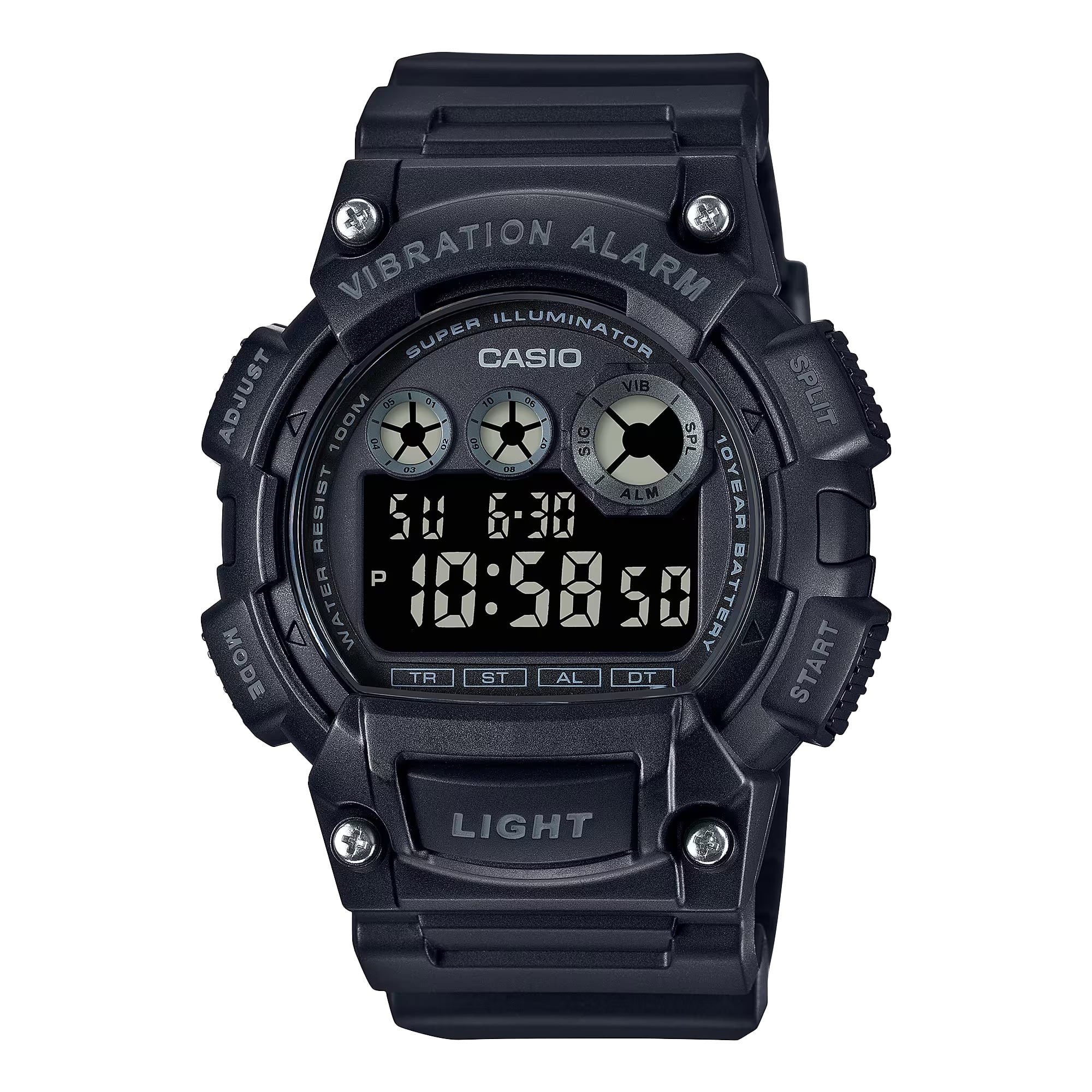 Casio - Men's Shock-Resistant Digital Sport Watch with Dial - W-735H-1BV - Black