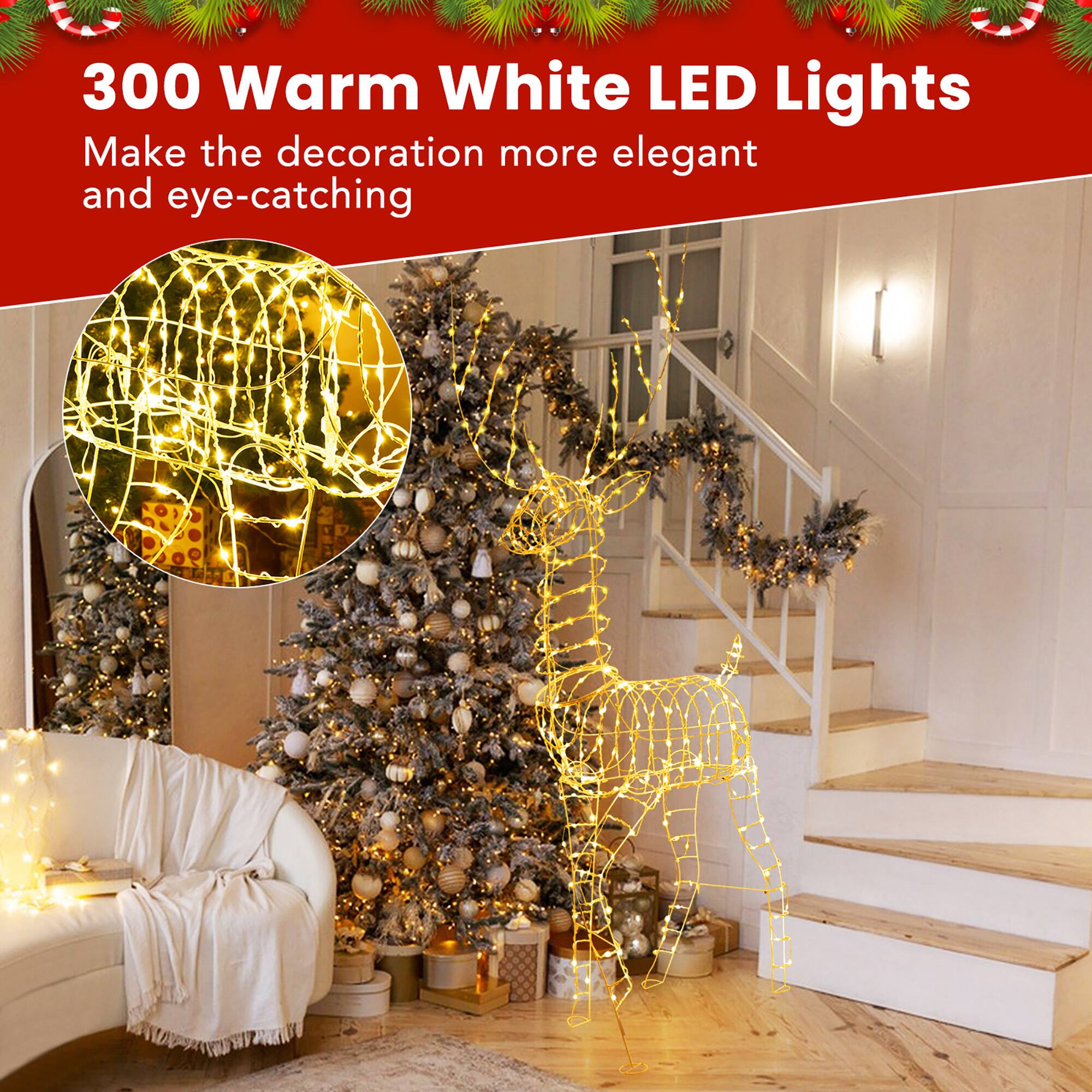 300 Warm White LED Lights  
Make the decoration more elegant and eye-catching