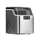 NewAir - 45 lbs. Portable Countertop Clear Ice Maker with FrozenFall Technology - Stainless Steel