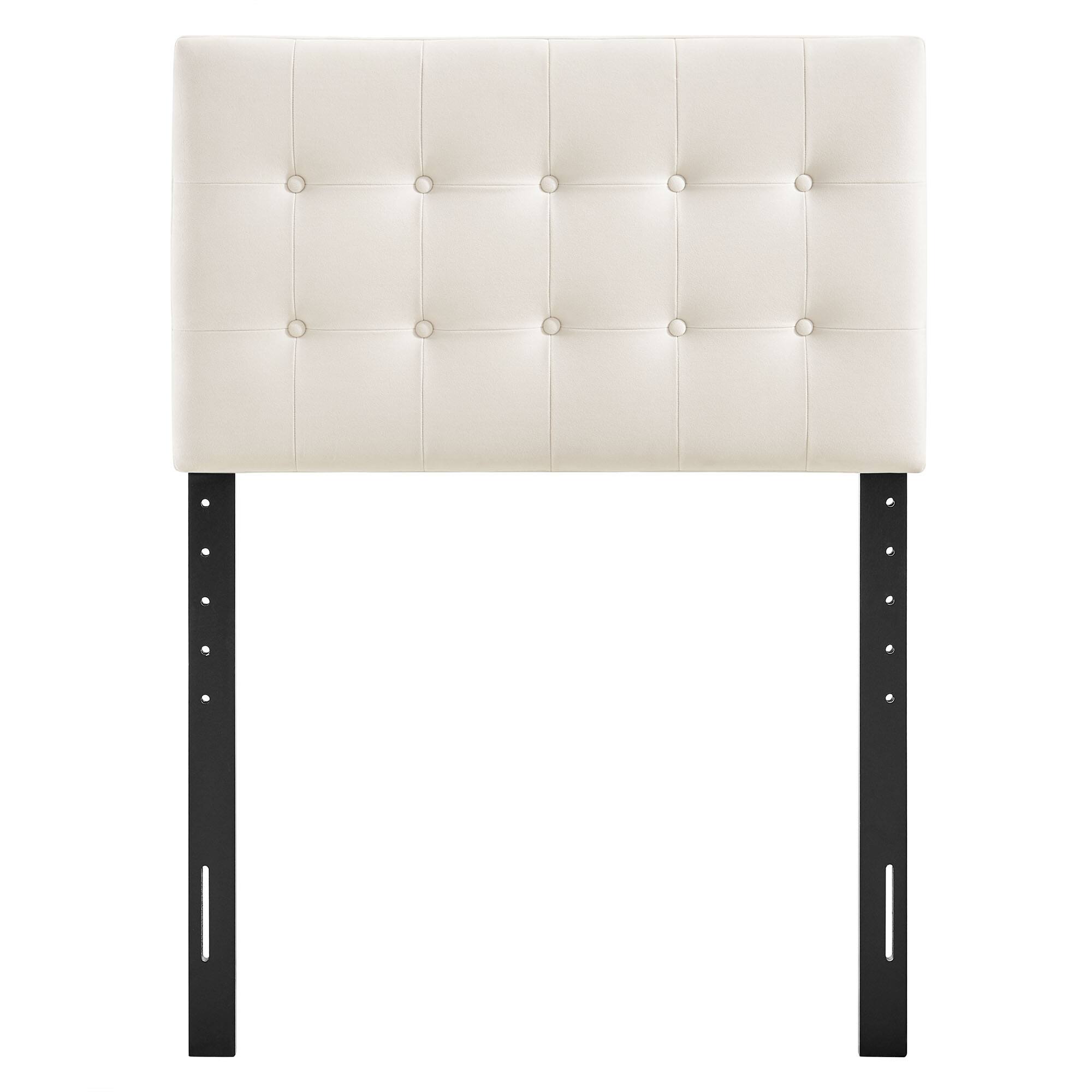 Alt View 2. Modway - Emily Stain-Resistant Performance Velvet Twin Size Headboard - Alabaster.