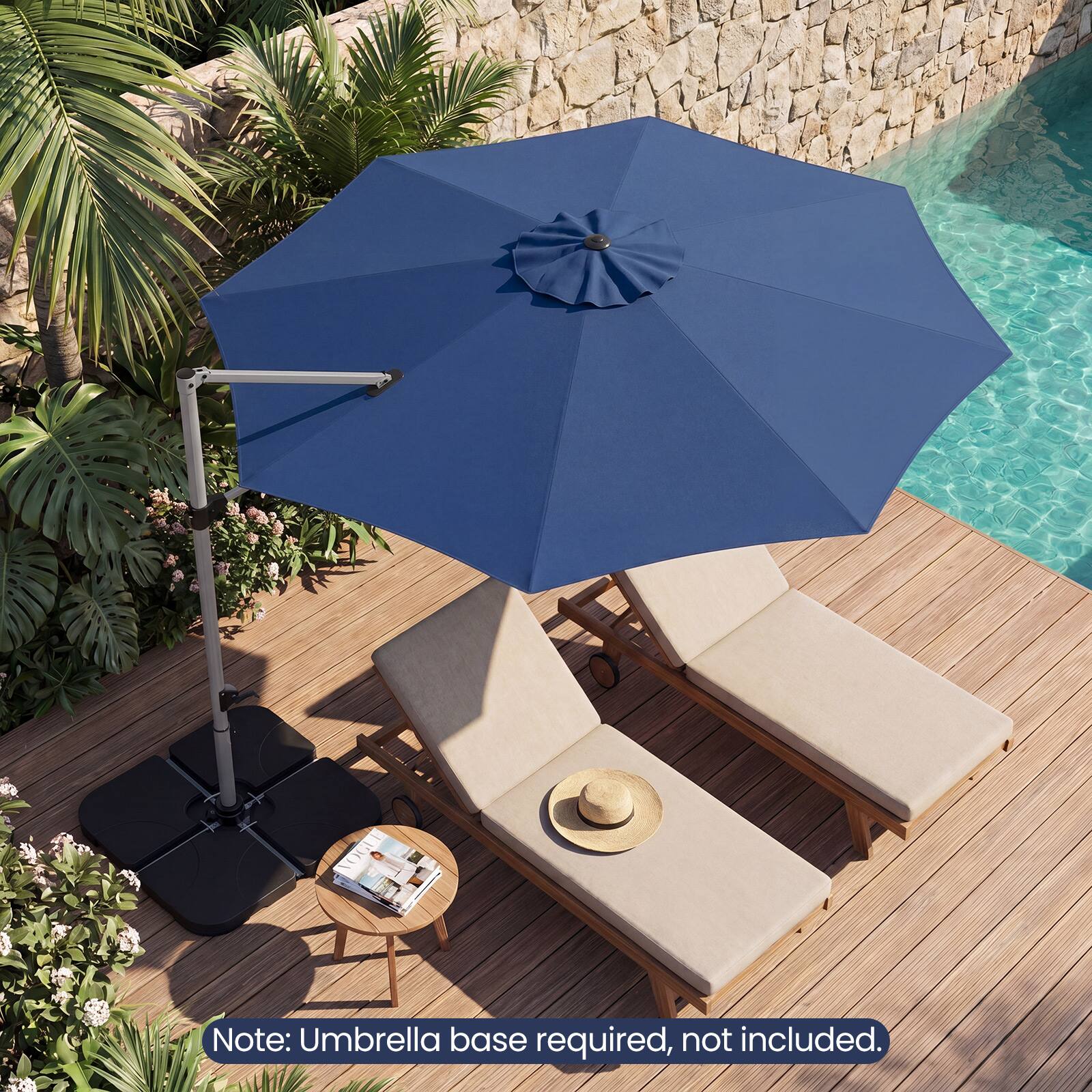 Note: Umbrella base required, not included.