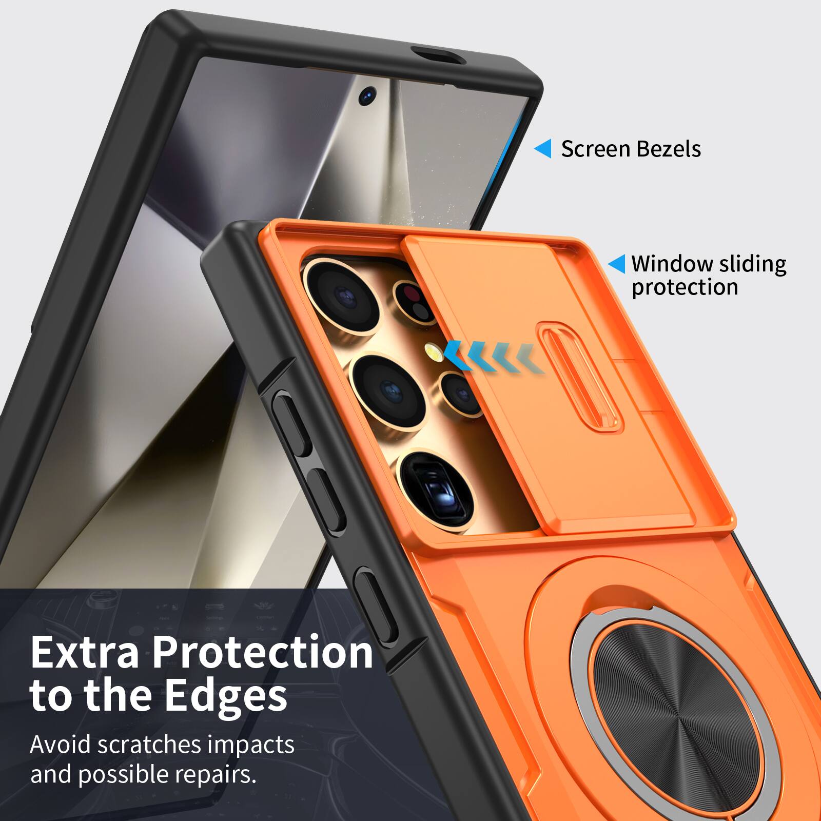 Screen Bezels  
Window sliding protection  
Extra Protection to the Edges  
Avoid scratches impacts and possible repairs.