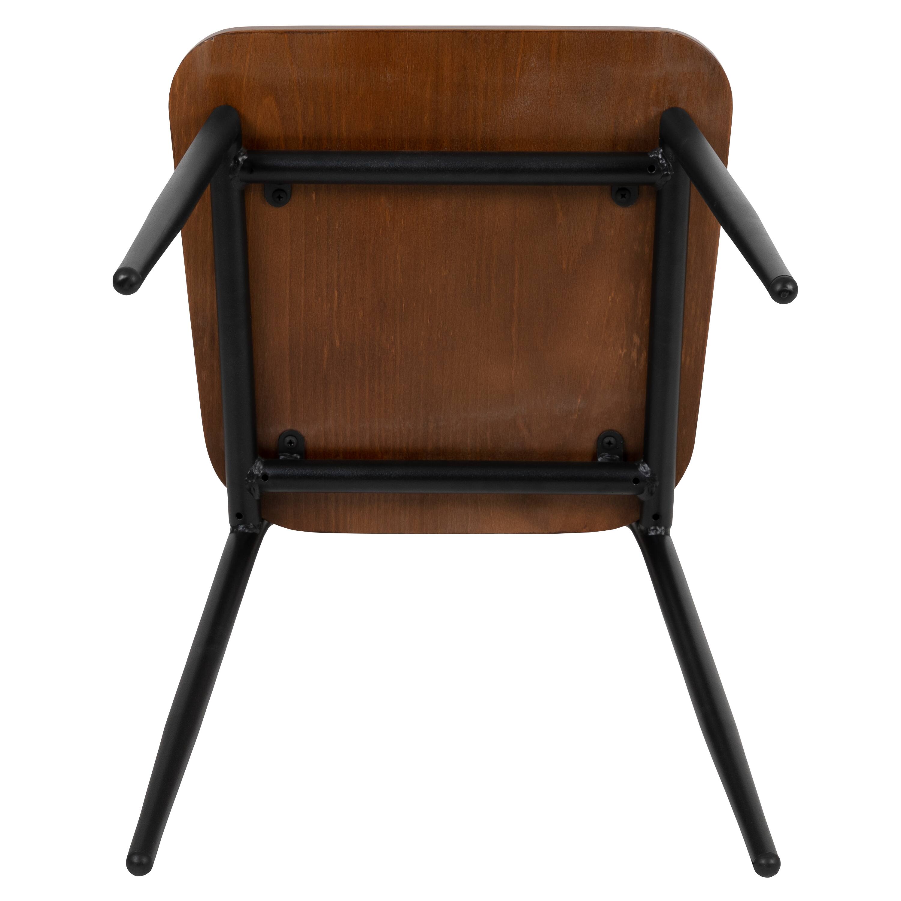Alt View 10. Emma + Oliver - 2 Pack  Industrial Wood Dining Chair with Steel Frame - Mahogany.