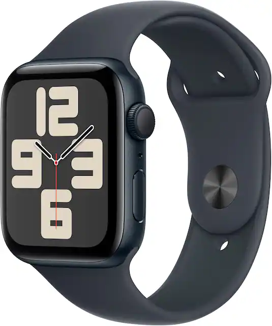 Apple Watch SE 2nd Generation GPS 44mm Aluminum Case with Midnight Sport Band M L Midnight 2024 MXEK3LL A Best Buy