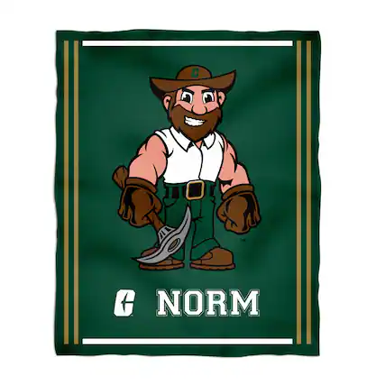Front. Vive La Fete - Charlotte 49ers 36'' x 48'' Big Mascot Blanket - Green.