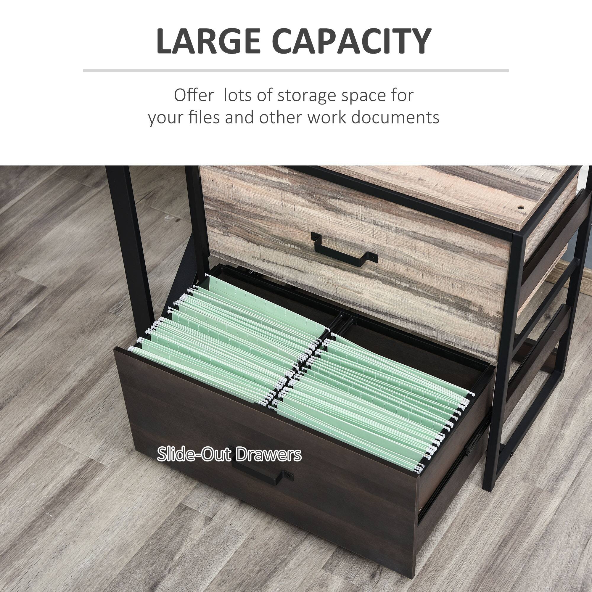 LARGE CAPACITY

Offer lots of storage space for your files and other work documents

Slide-Out Drawers