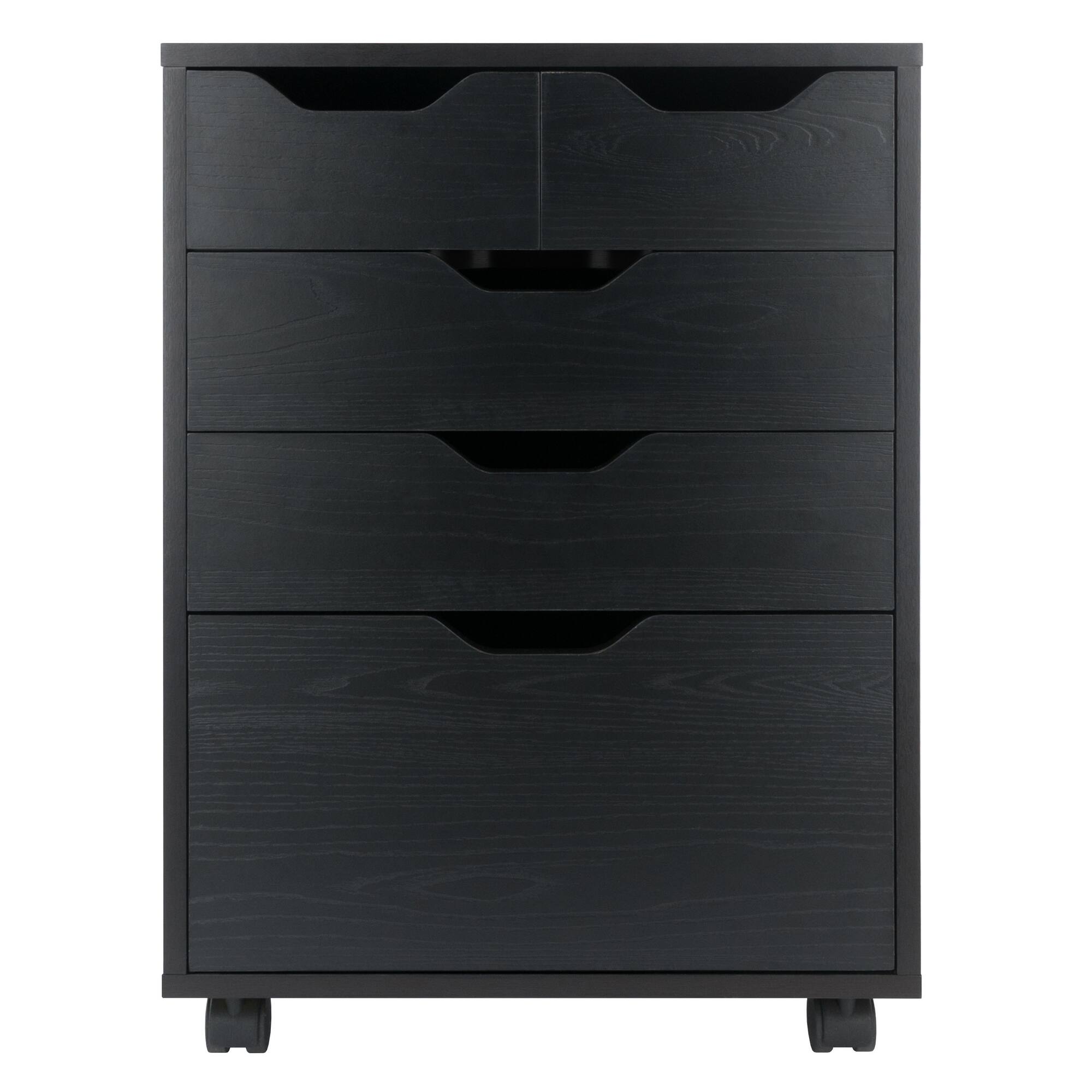 Alt View 5. Winsome Wood - Halifax Bins & Drawers Storage Mobile Cabinet - Black.