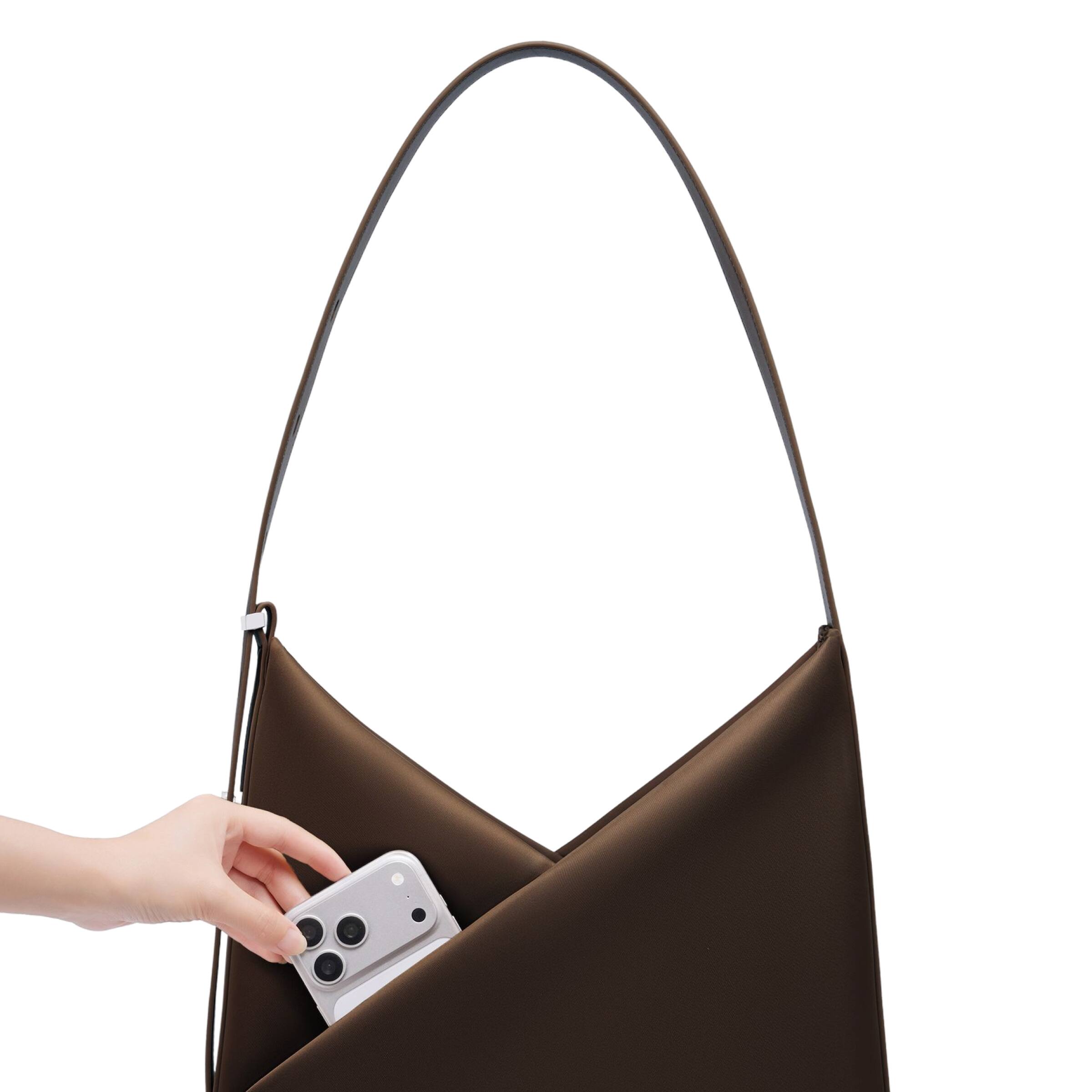 Alt View 9. Lux & Nyx - Lux & Nyx - Origami 15" Laptop Hobo Bag - Convertible Shoulder Bag - Espresso.