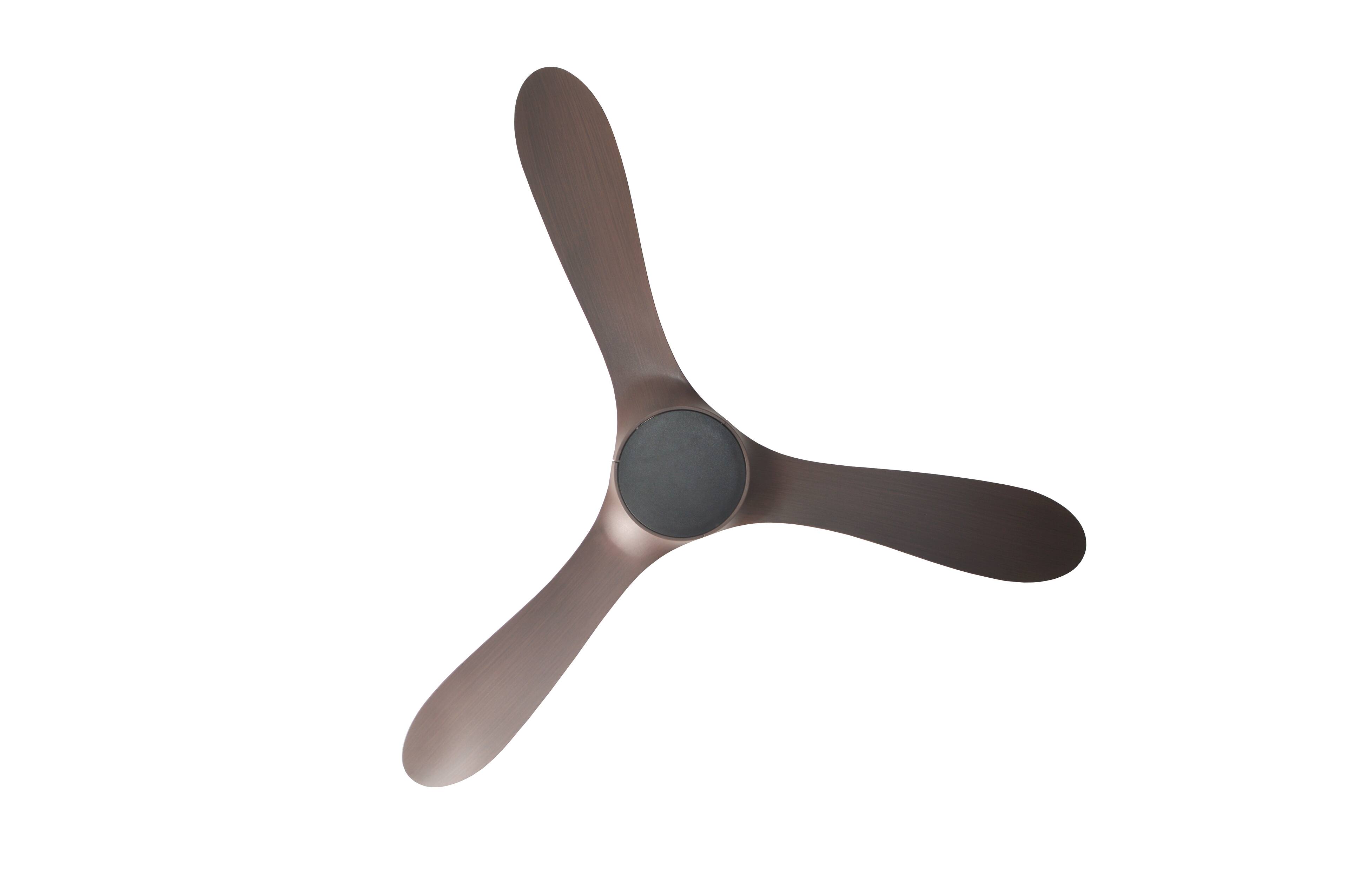 Alt View 3. ENLIGHT - 60" Smart Ceiling Fan, IP66 Outdoor/Coastal, Weather Resist, Efficient + Quiet DC Motor, Reverse Mode, Matter, 3 Blades - Walnut Woodgrain.