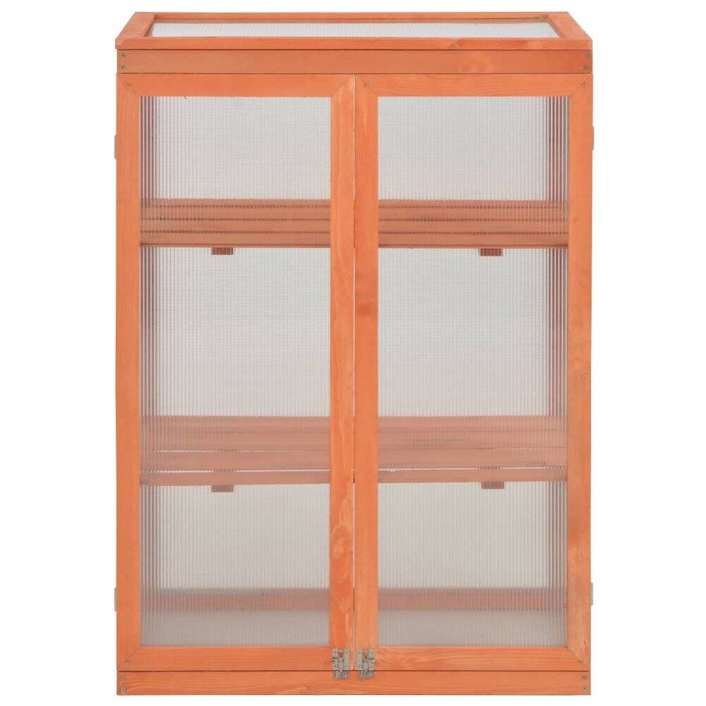 Left. vidaXL - vidaXL Greenhouse Wooden Wood and Polycarbonate board - Brown.