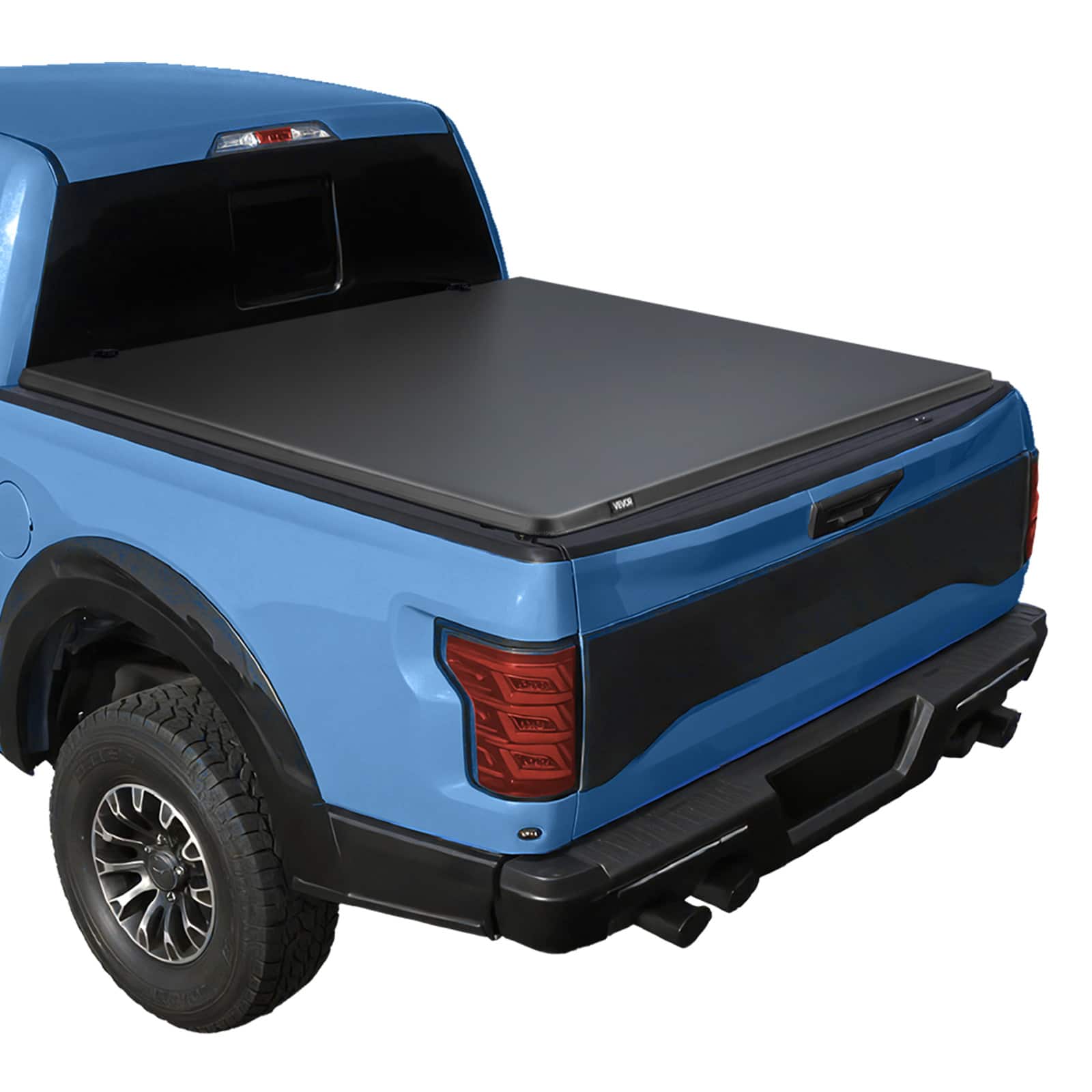VEVOR - Soft Roll-Up Truck Bed Tonneau Cover, Compatible with 2015-2025 Ford F150 Styleside/Fleetside - Black