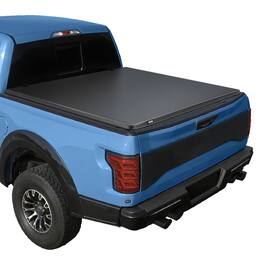 VEVOR - Soft Roll-Up Truck Bed Tonneau Cover, Compatible with 2015-2025 Ford F150 Styleside/Fleetside - Black