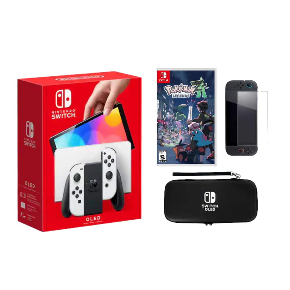 Switch Oled White Bundle With Accessories and Pokemon Z-A Game - Nintendo Switch 2