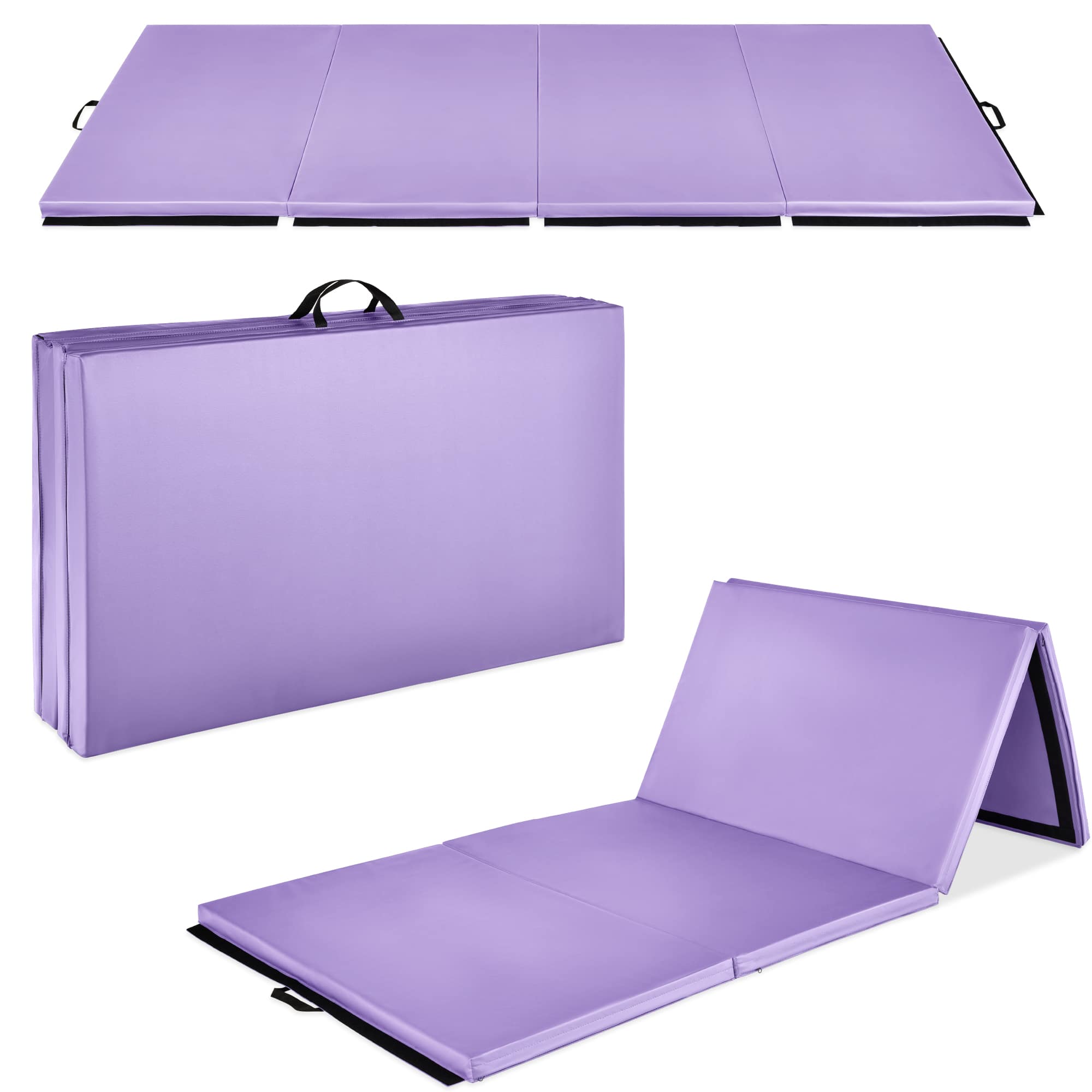 Best Choice Products - 10ftx4ftx2in Folding Gym Mat 4-Panel Gymnastics Workout Floor Mats w/ Handles - Purple price history on PriceWatchPro