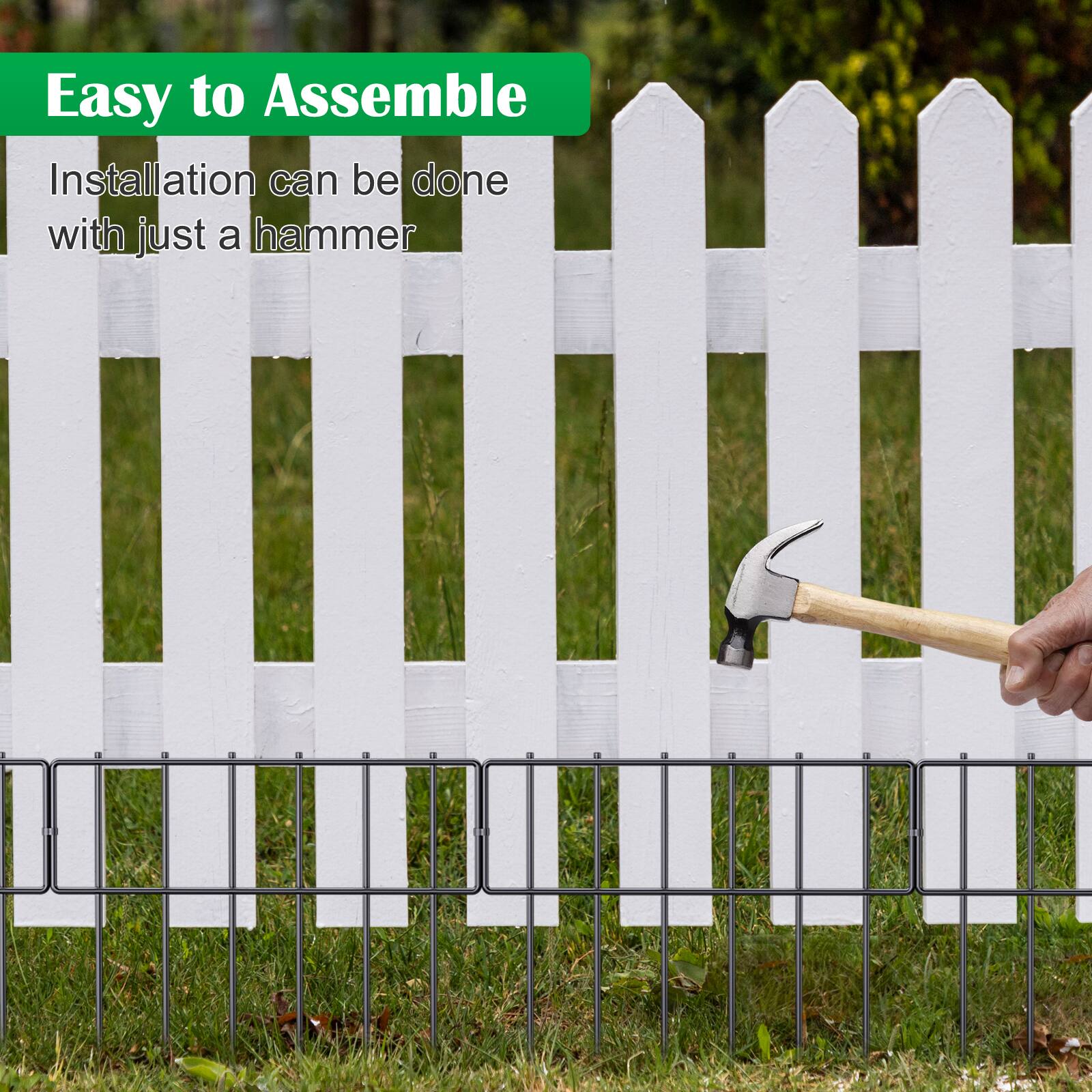 Easy to Assemble  
Installation can be done with just a hammer