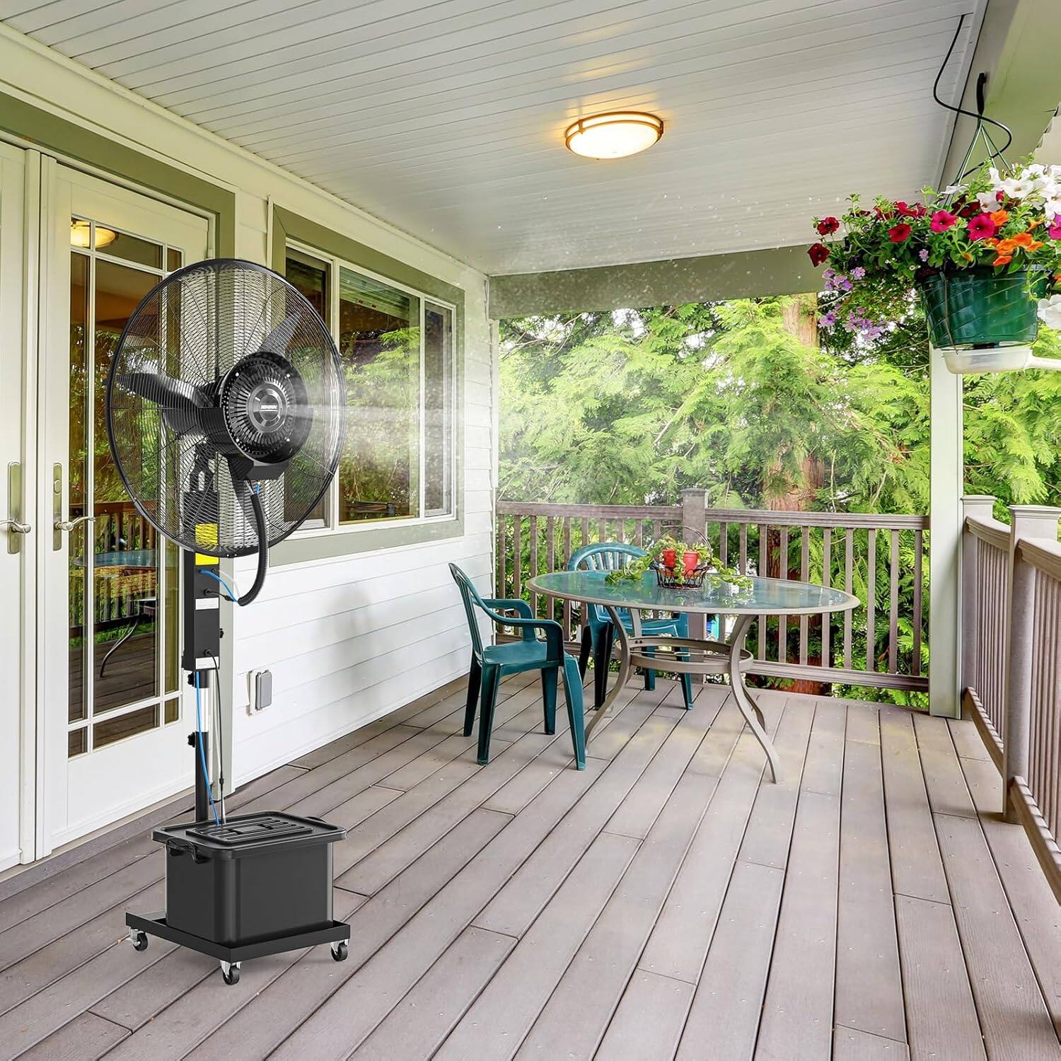 Alt View 10. Winado - 6500CFM Misting Fan, 26'' High Velocity Industrial Mister with 11Gal Water Tank, 3 Speed Settings & Ajustable Mist Value - Black.