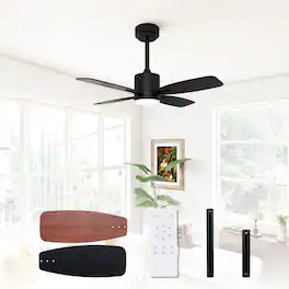 Gymax - 42'' Ceiling Fan w/ Light & Remote 3CCT LED w/ Memory & 4H Timer - Black