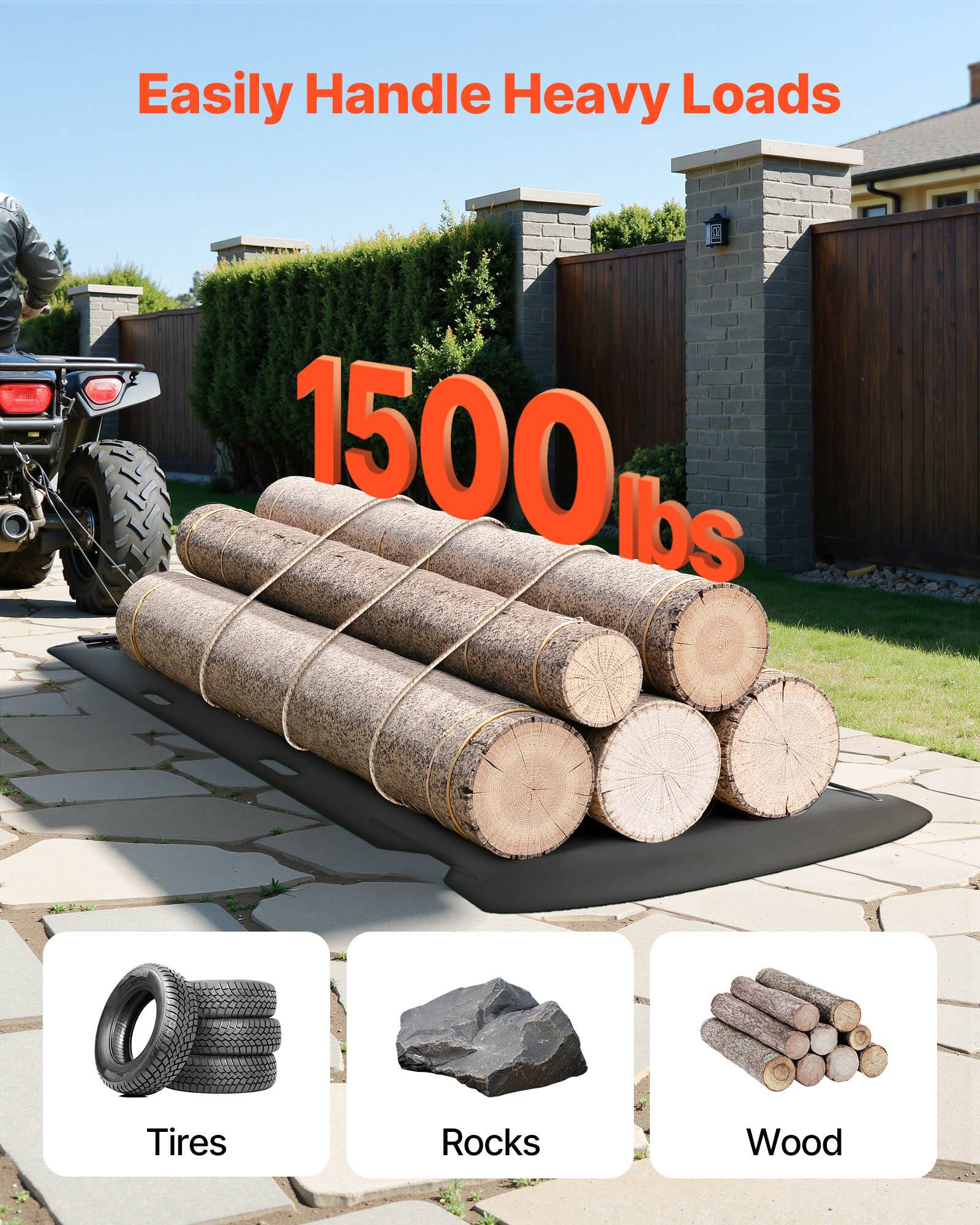 Easily Handle Heavy Loads  
1500 lbs  
Tires  
Rocks  
Wood