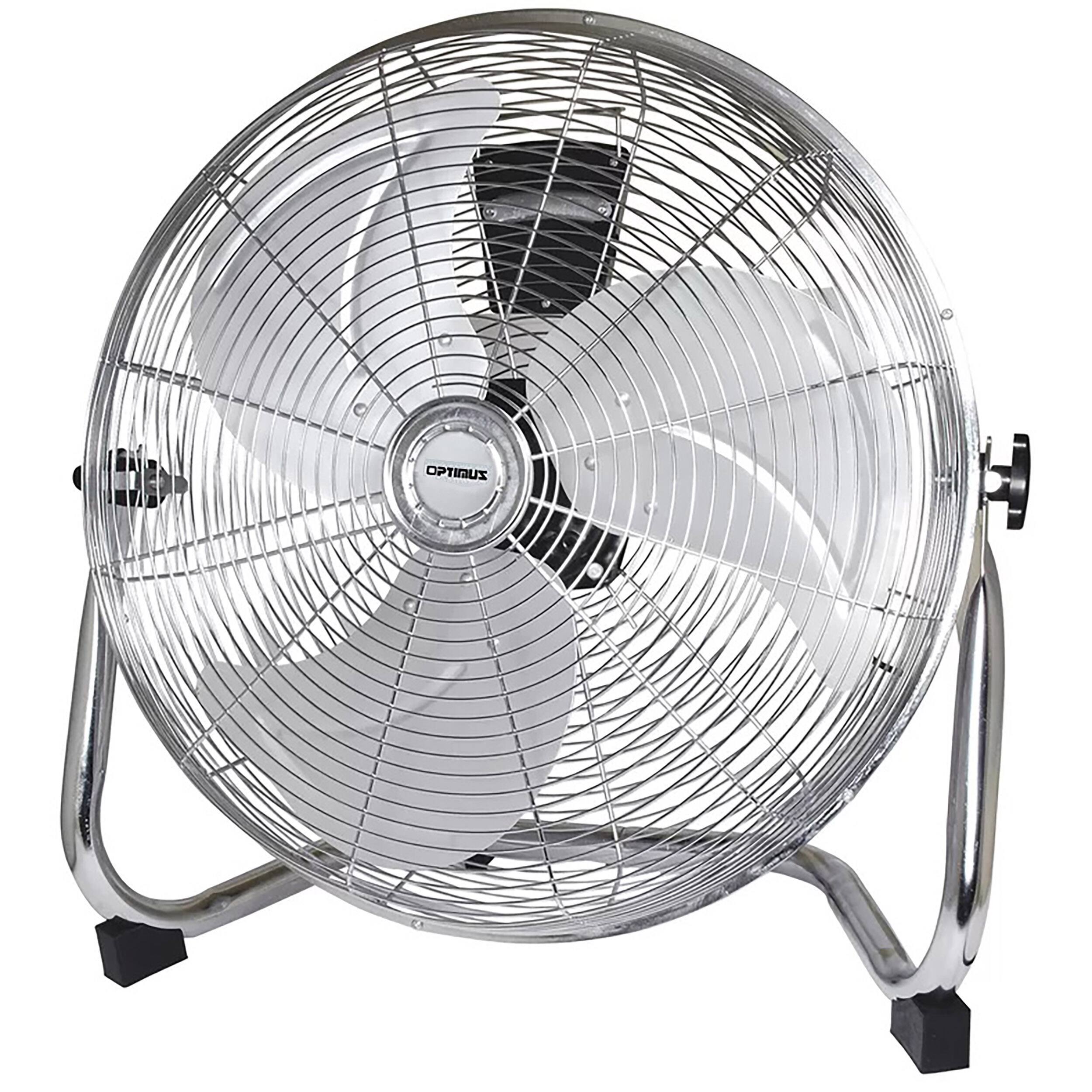 Alt View 2. Optimus - Optimus 12 in. Industrial Grade High Velocity Fan with Chrome Grill - Silver.