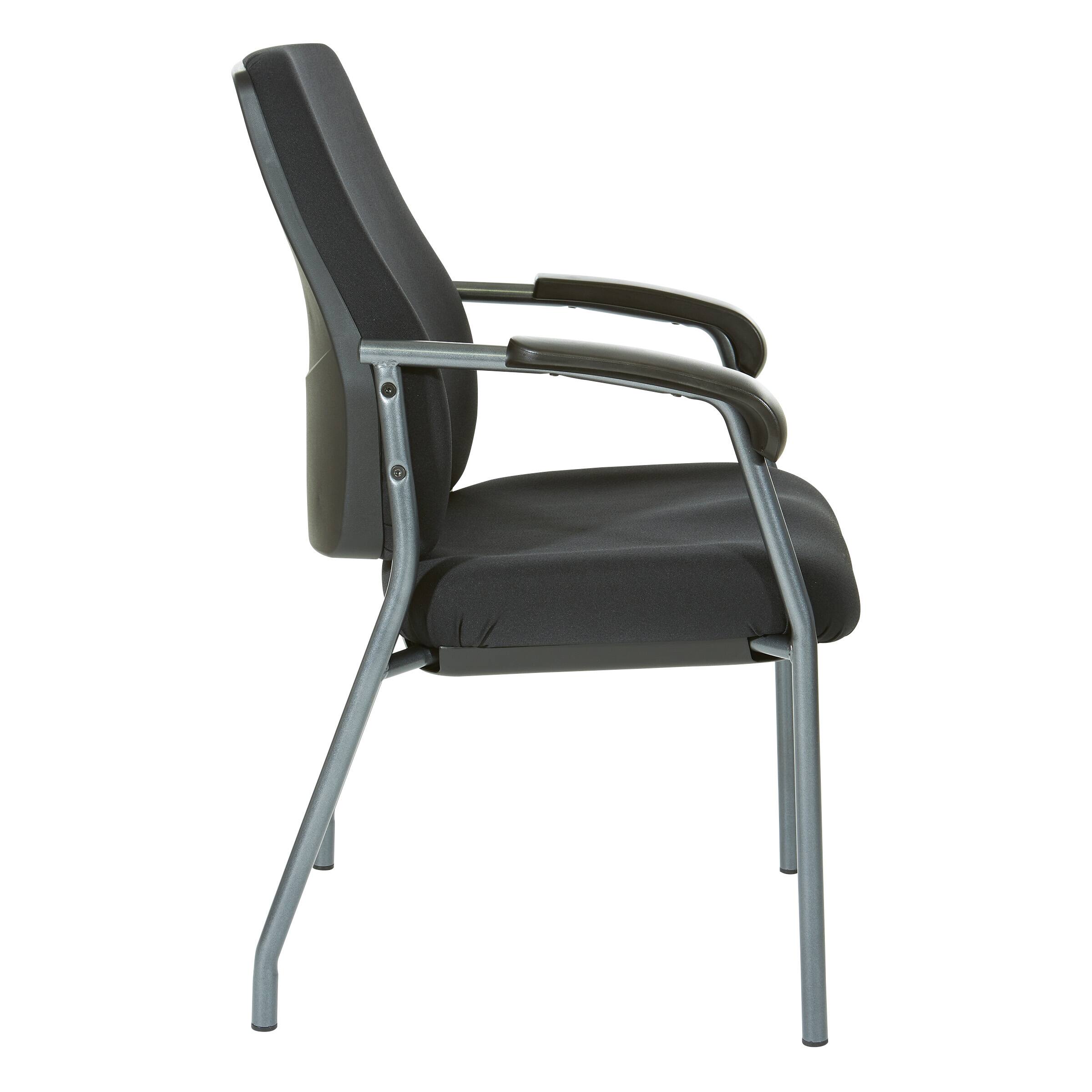 Left. Office Star Products - Padded Visitor's Chair - Black.