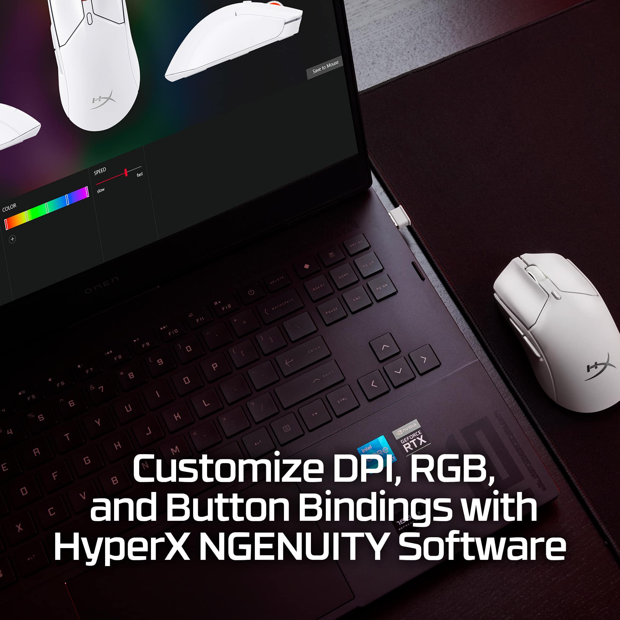 Customize DPI, RGB, and Button Bindings with HyperX NGENUITY Software