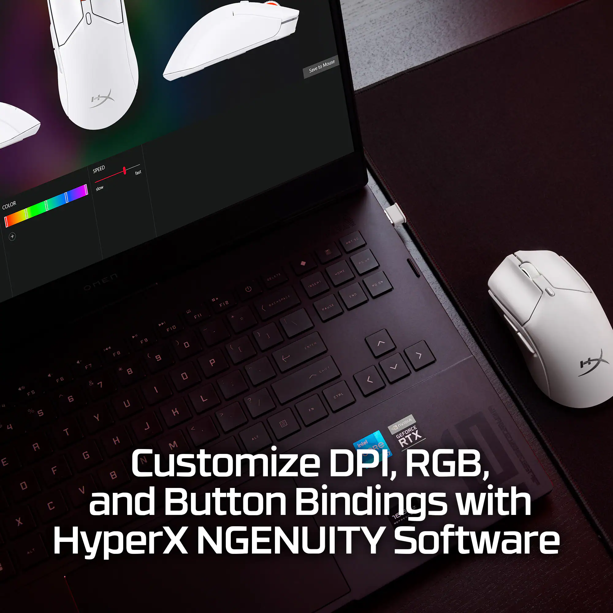 Customize DPI, RGB, and Button Bindings with HyperX NGENUITY Software