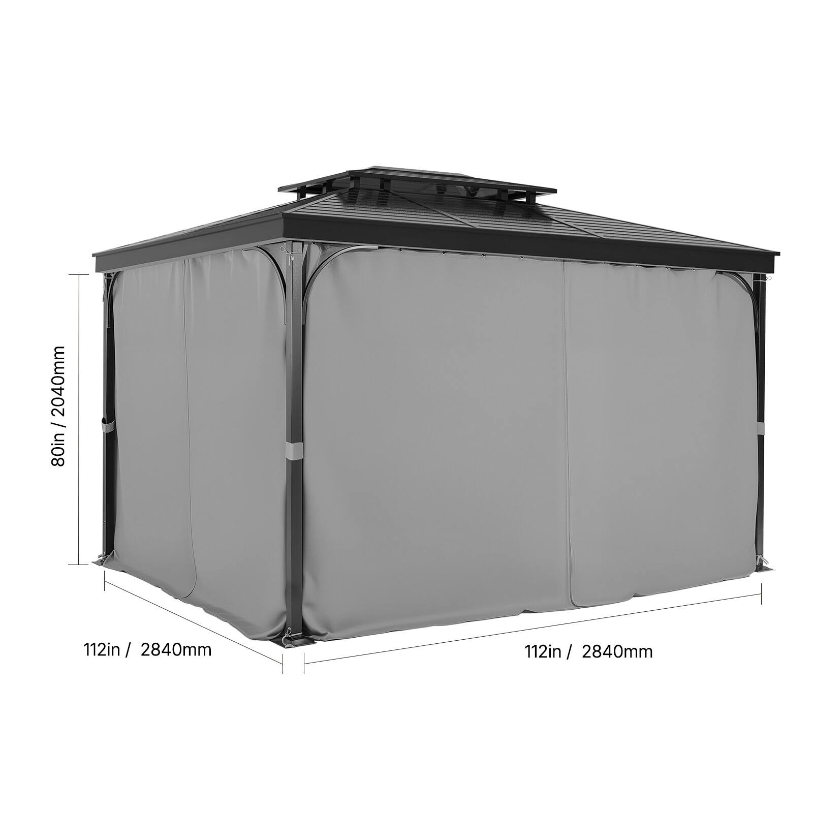 80in / 2040mm  
112in / 2840mm