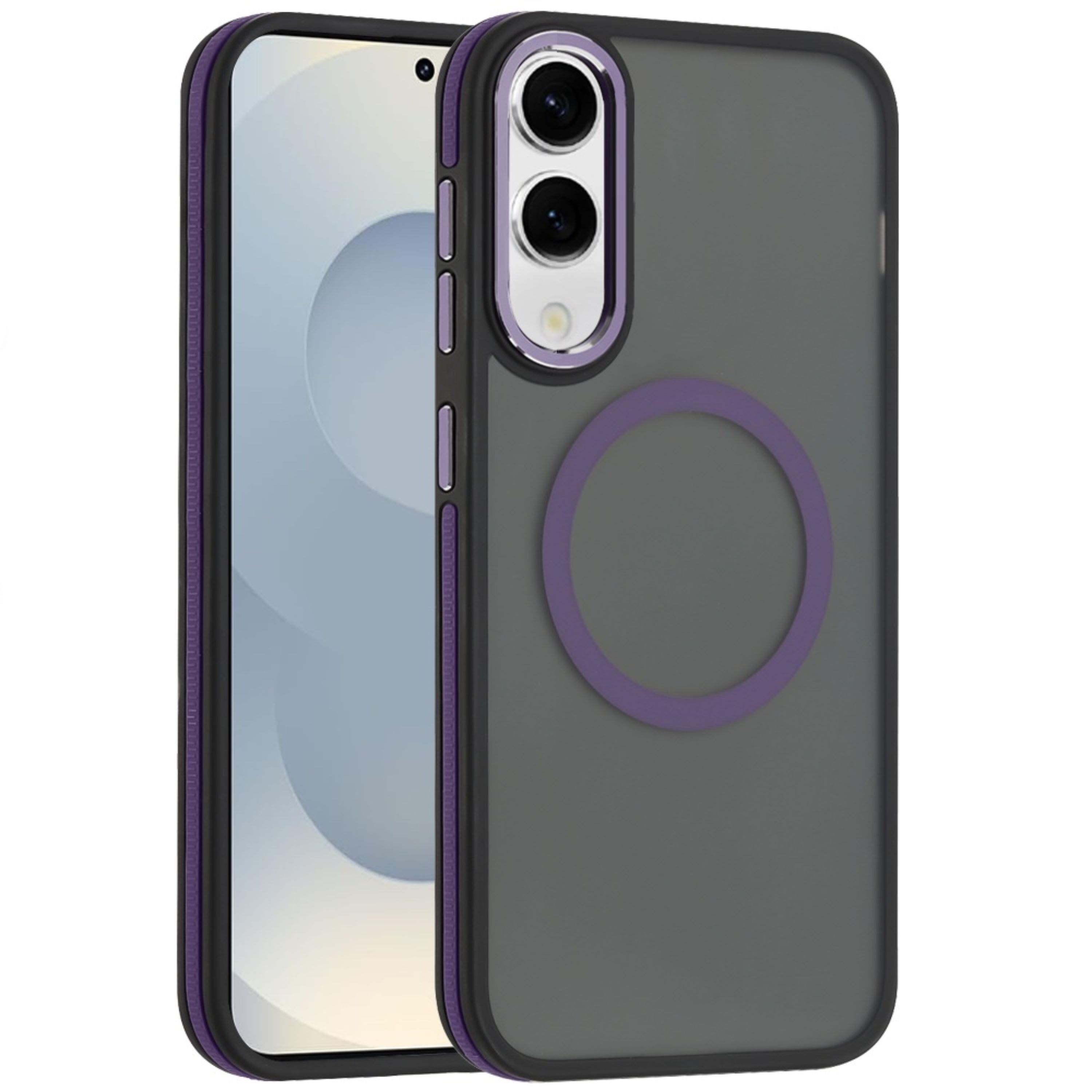 Kitcheniva - Magnetic Circle Soft Touch Cover Plus Tempered Glass For Samsung S25 Edge - Purple price history on PriceWatchPro